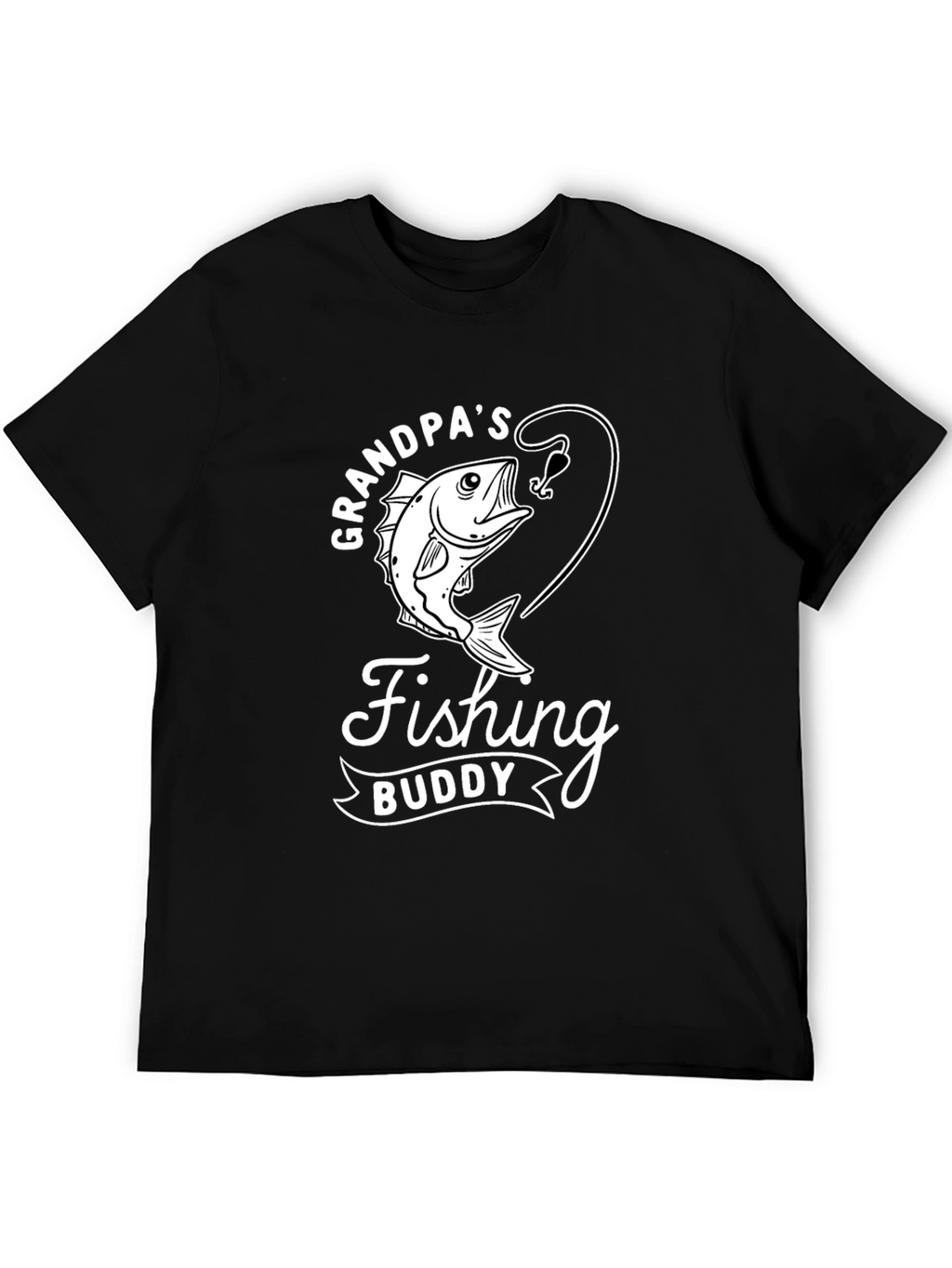 Grandpas Fishing Buddy Black T-Shirt