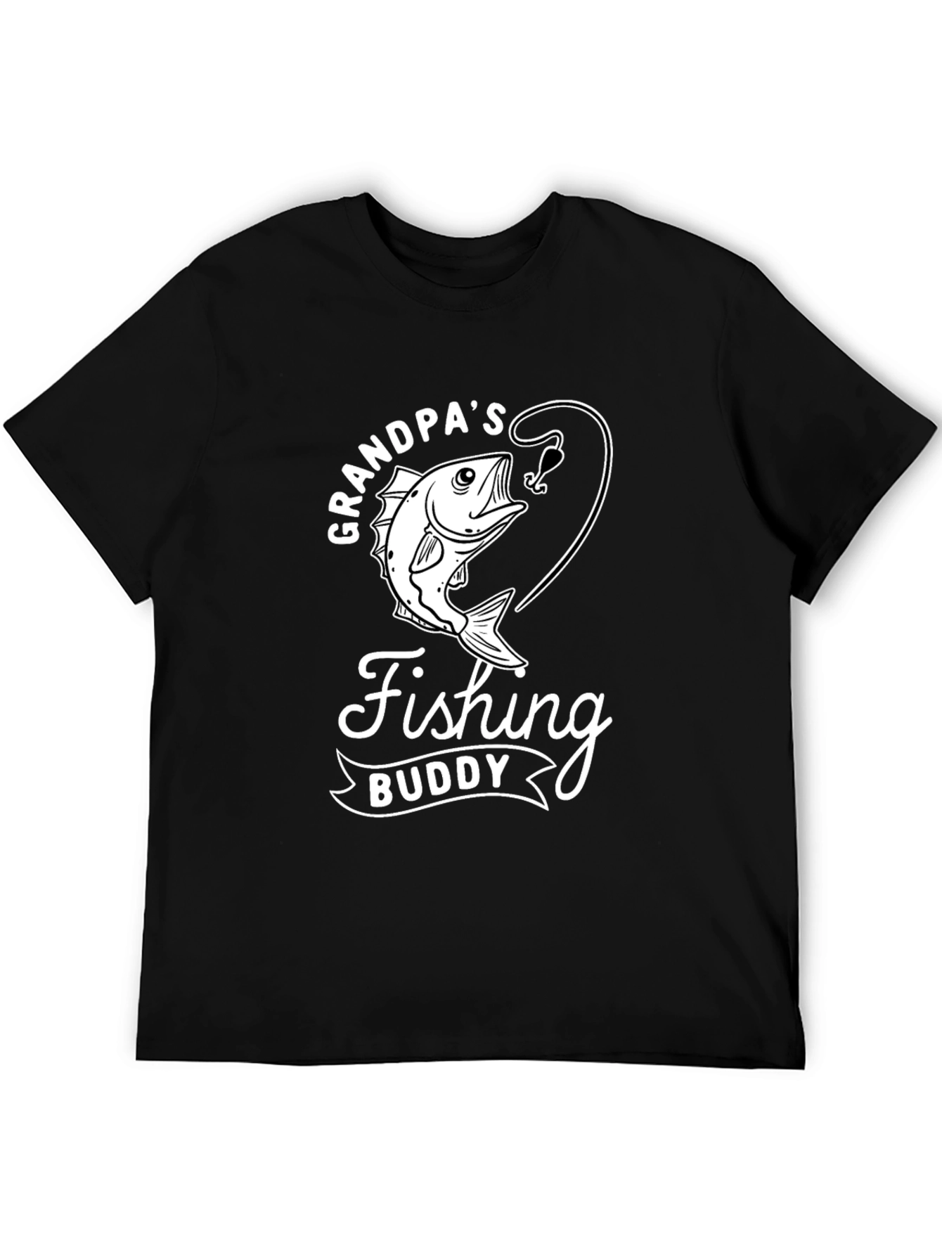 Grandpas Fishing Buddy Black T-Shirt