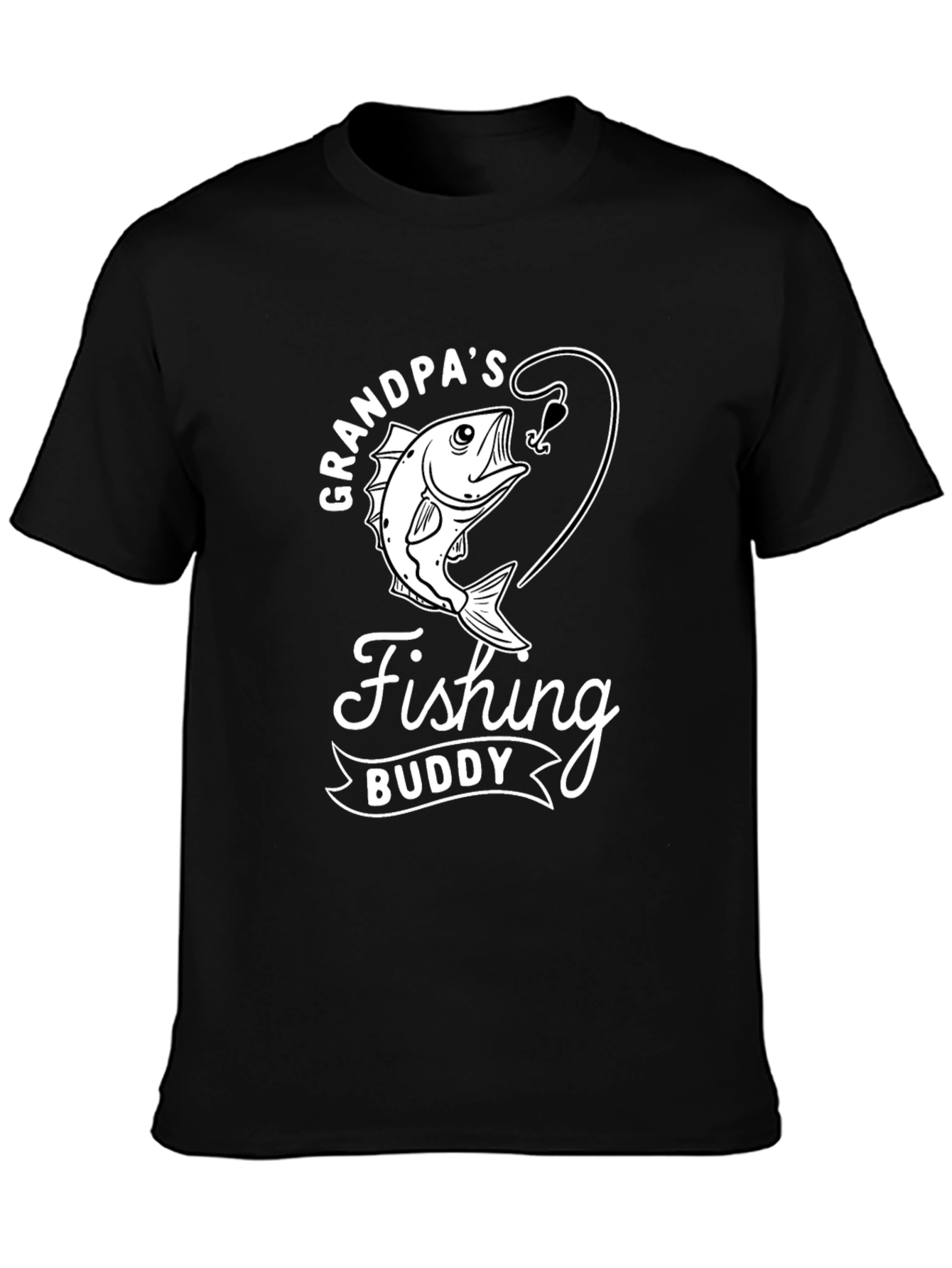 Grandpas Fishing Buddy Black T-Shirt