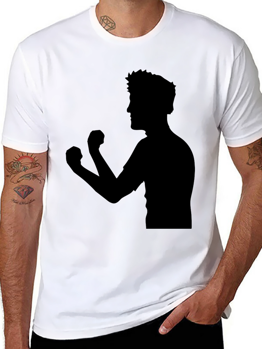 Silhouette Boxer Graphic Tee - Black