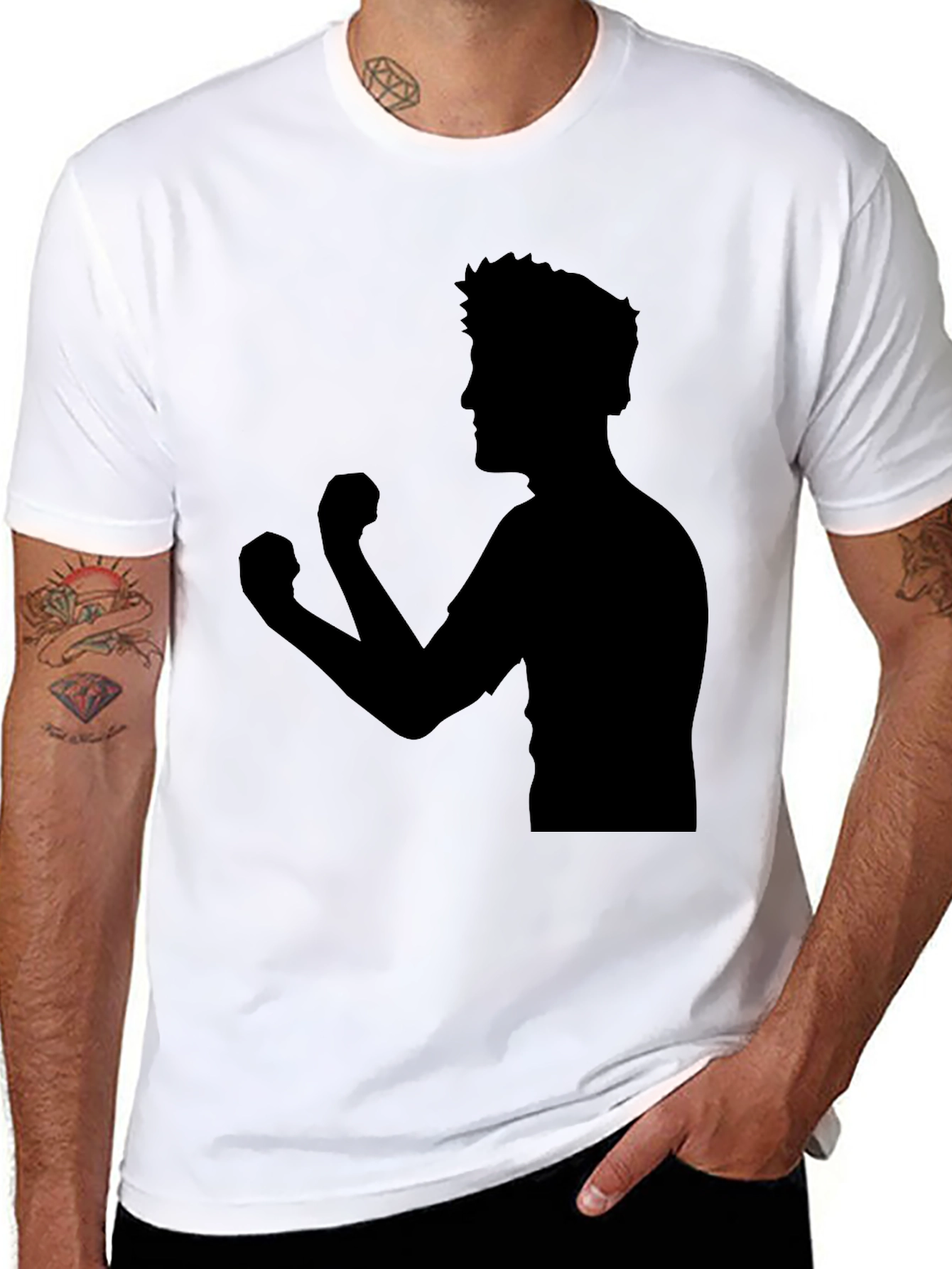 Silhouette Boxer Graphic Tee - Black