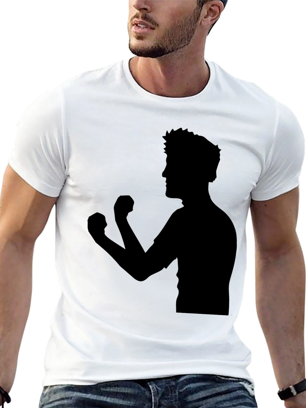 Silhouette Boxer Graphic Tee - Black