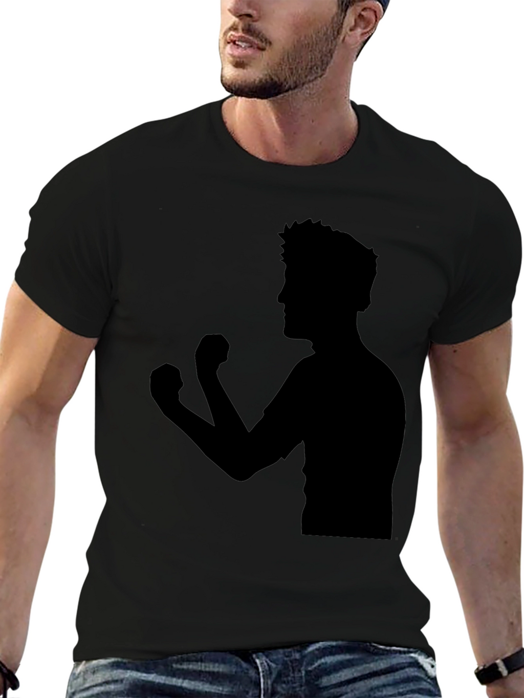 Silhouette Boxer Graphic Tee - Black