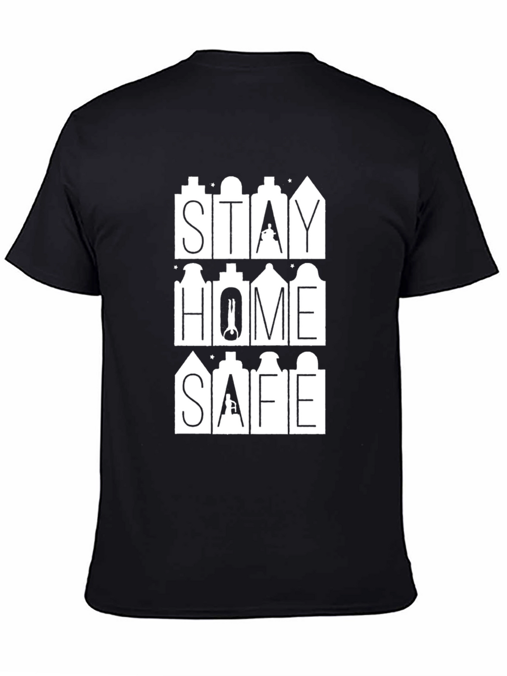 Stay Home Safe Black Graphic Tee