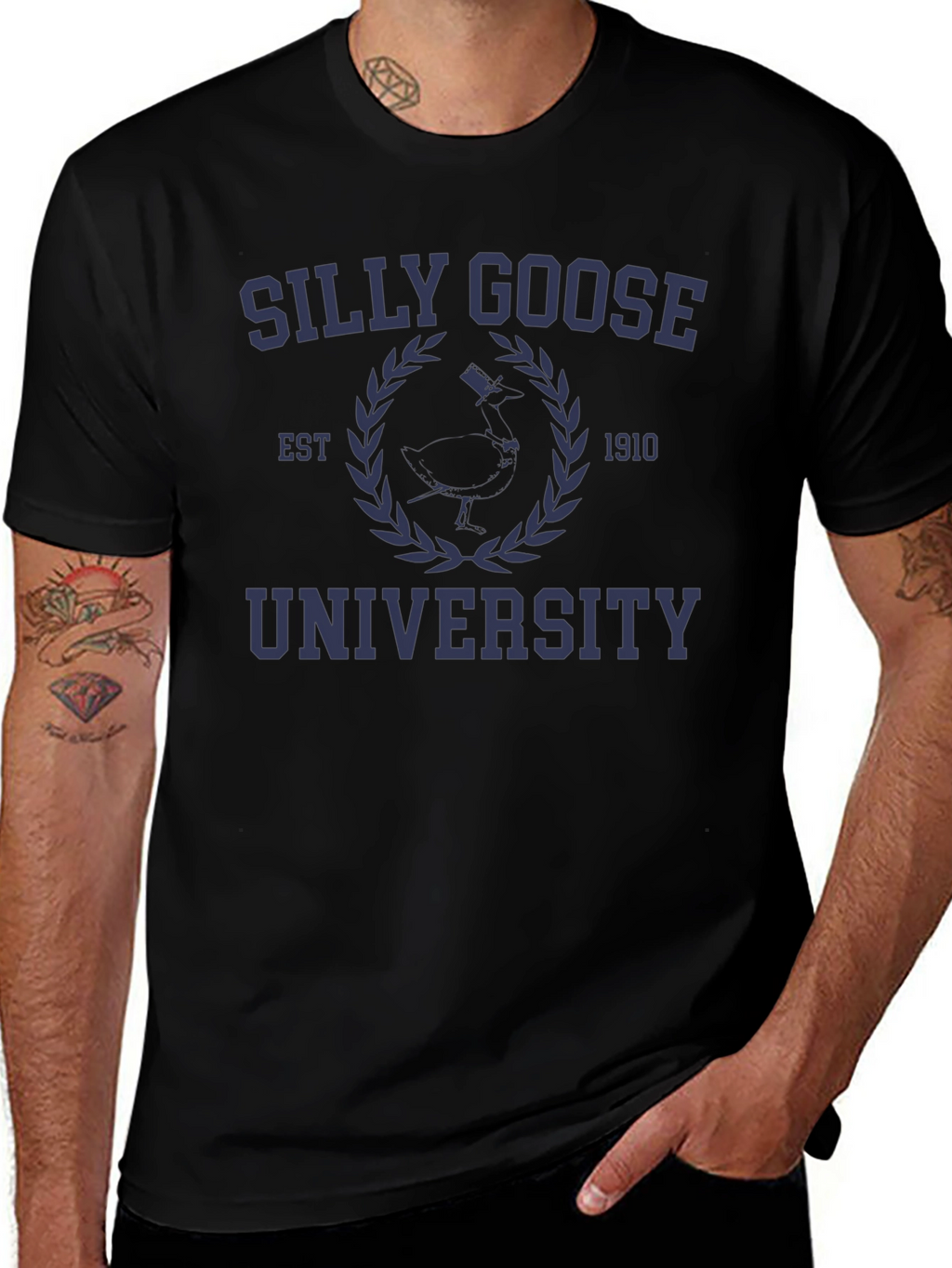 Silly Goose University T-Shirt - Est. 1910 - Black