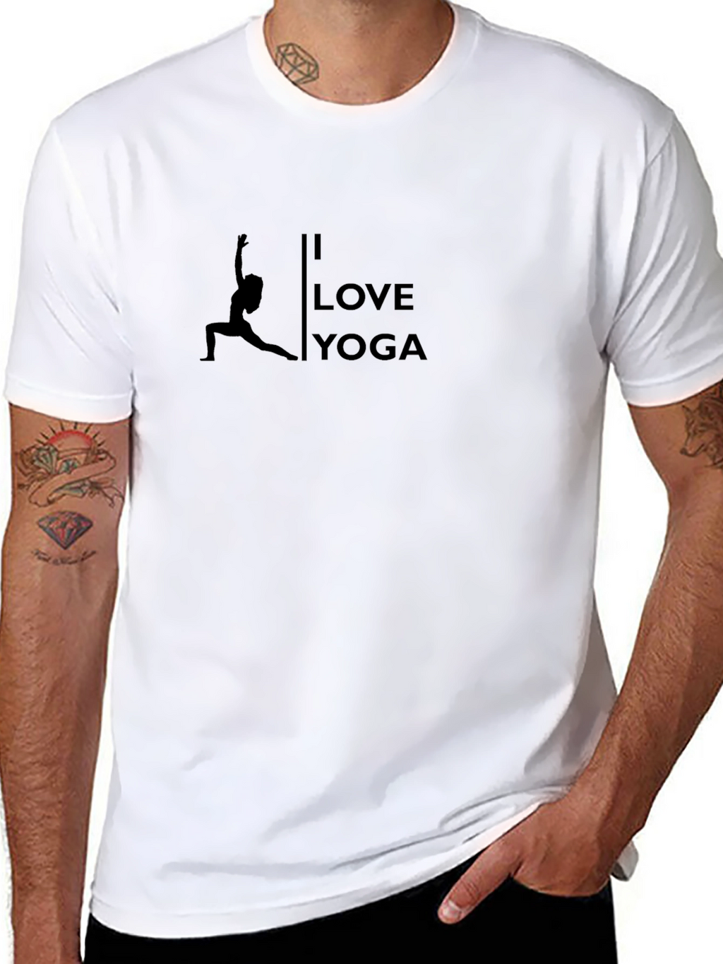 I Love Yoga Black Graphic Tee