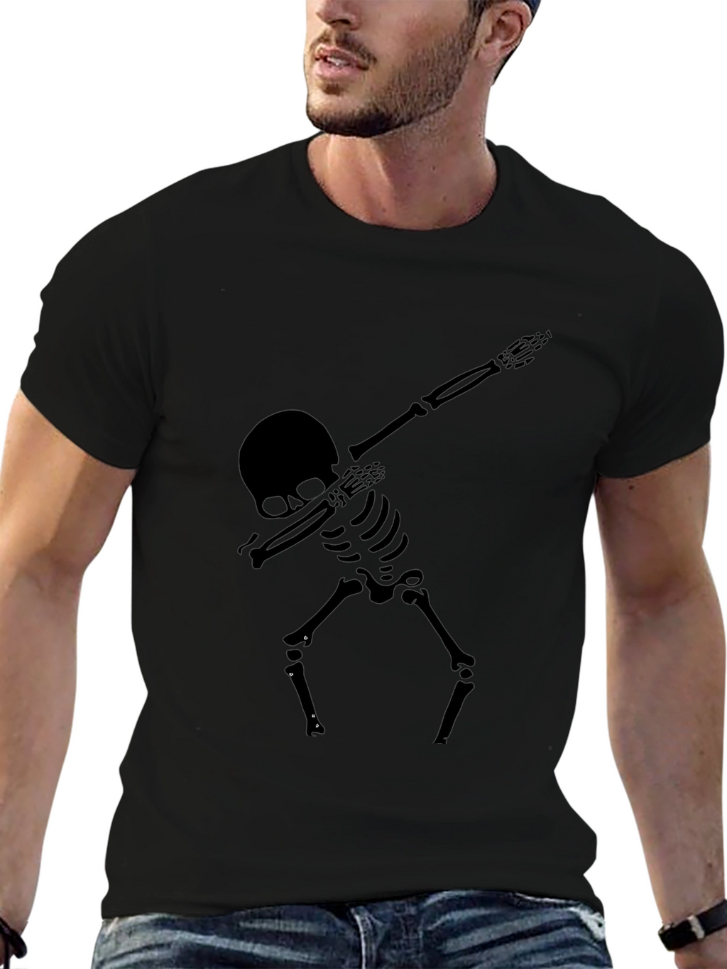 Skeleton Dab Graphic T-Shirt - Black