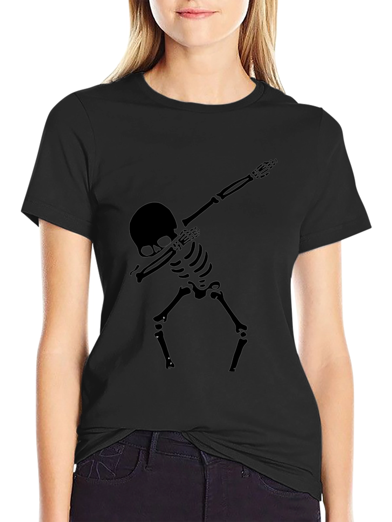 Skeleton Dab Graphic T-Shirt - Black