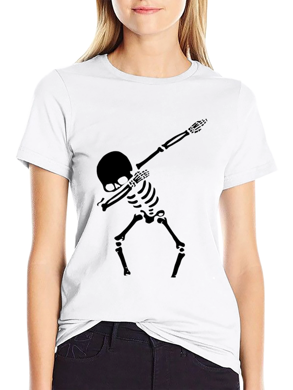 Skeleton Dab Graphic T-Shirt - Black
