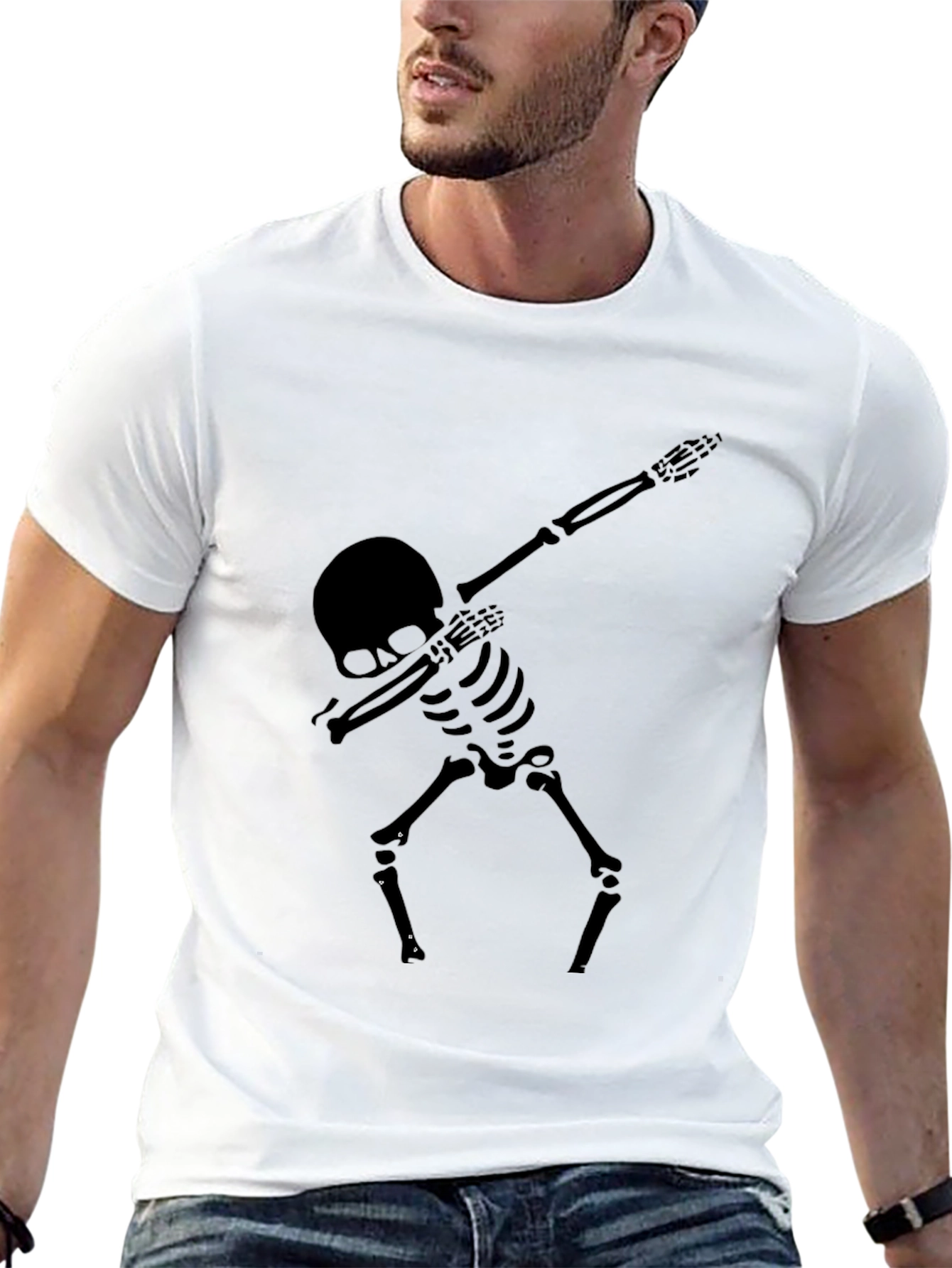 Skeleton Dab Graphic T-Shirt - Black