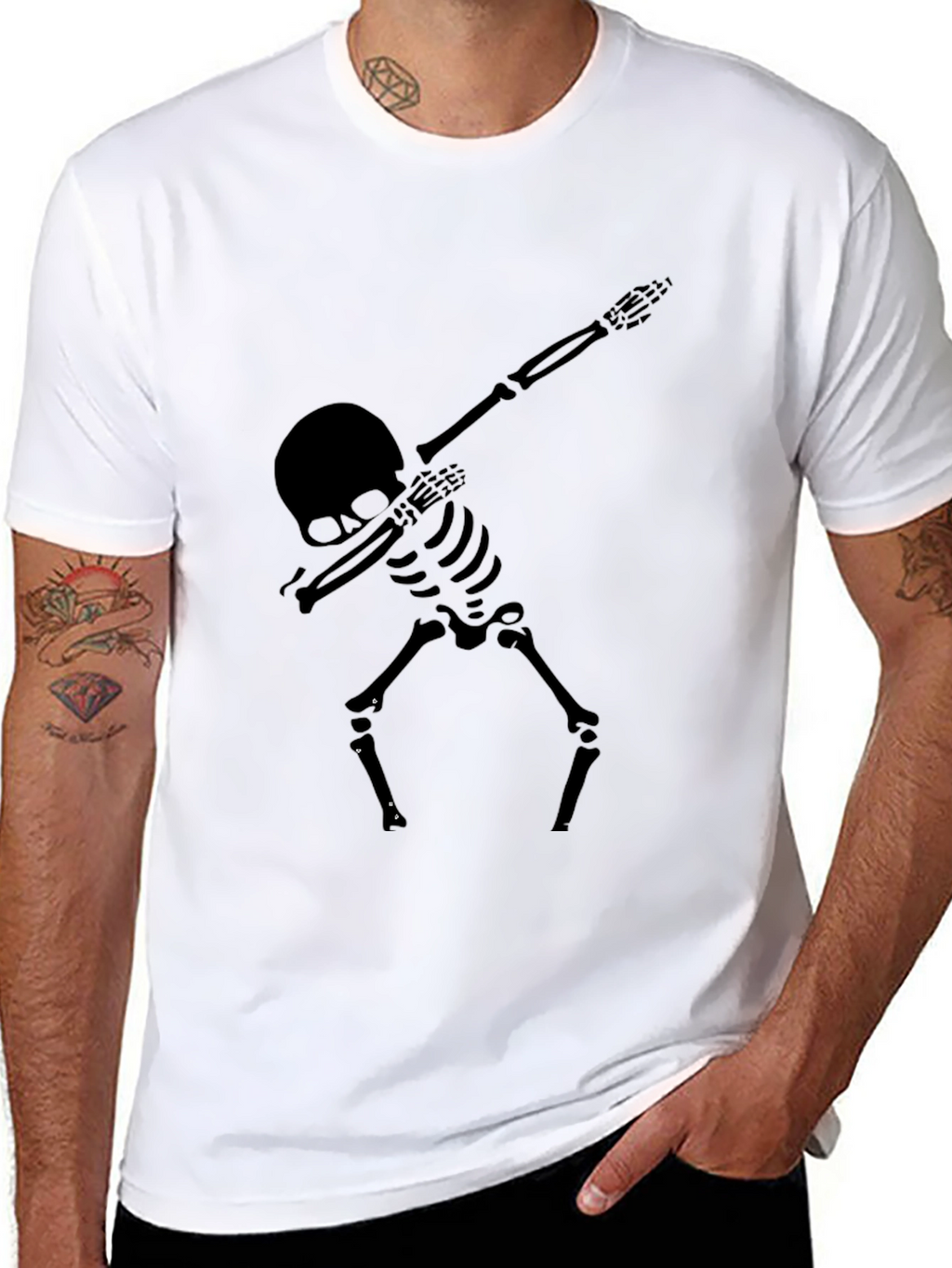 Skeleton Dab Graphic T-Shirt - Black