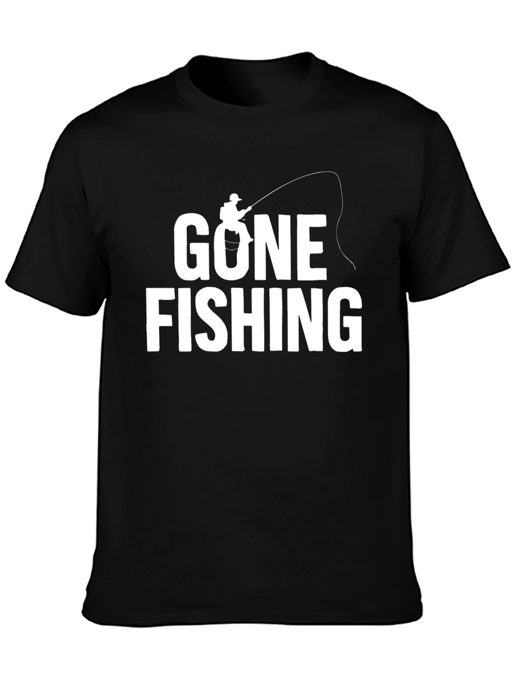 Gone Fishing Black Graphic Tee