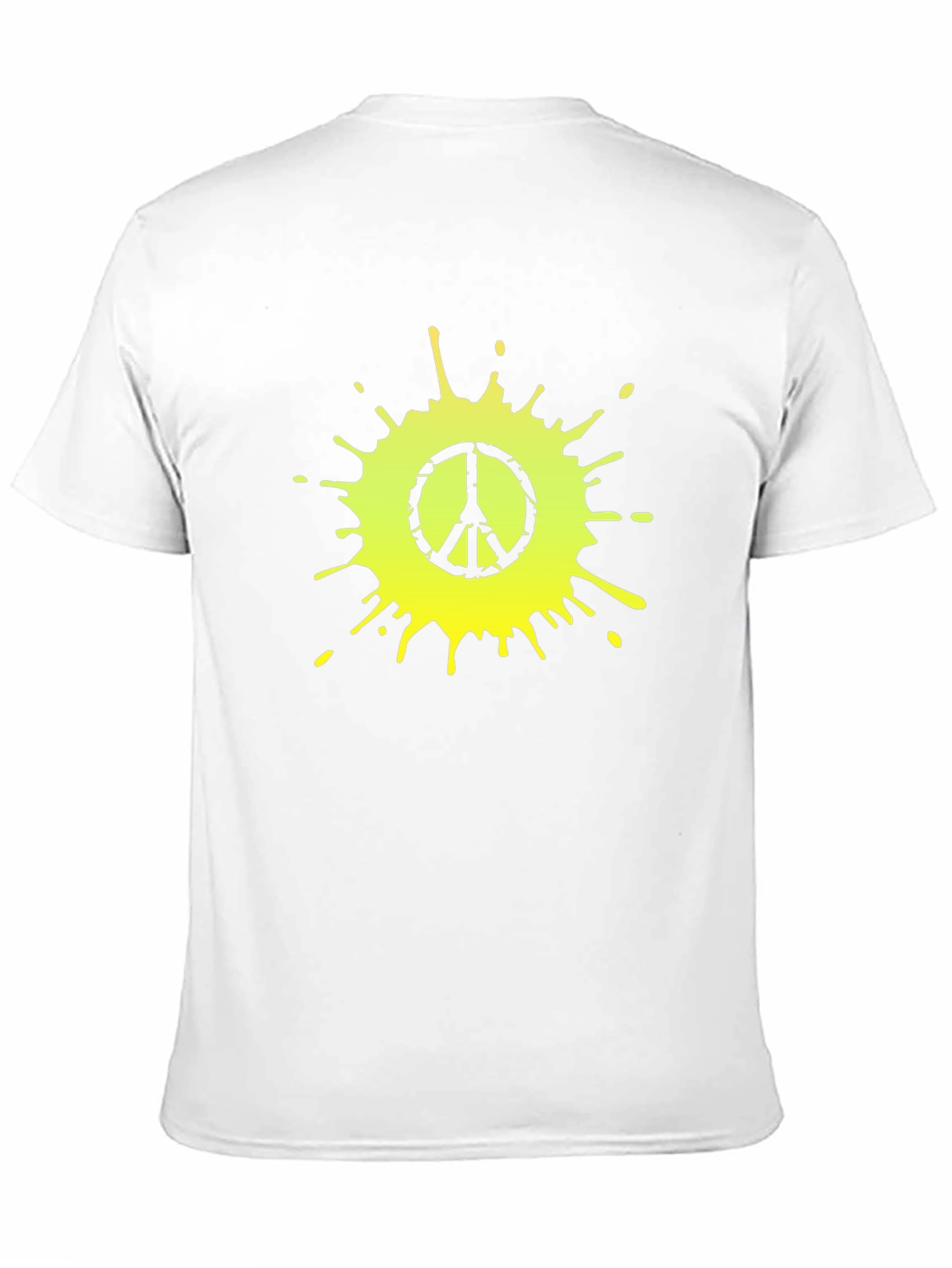 Peace Sign Splatter Graphic Tee - Black Cotton T-Shirt