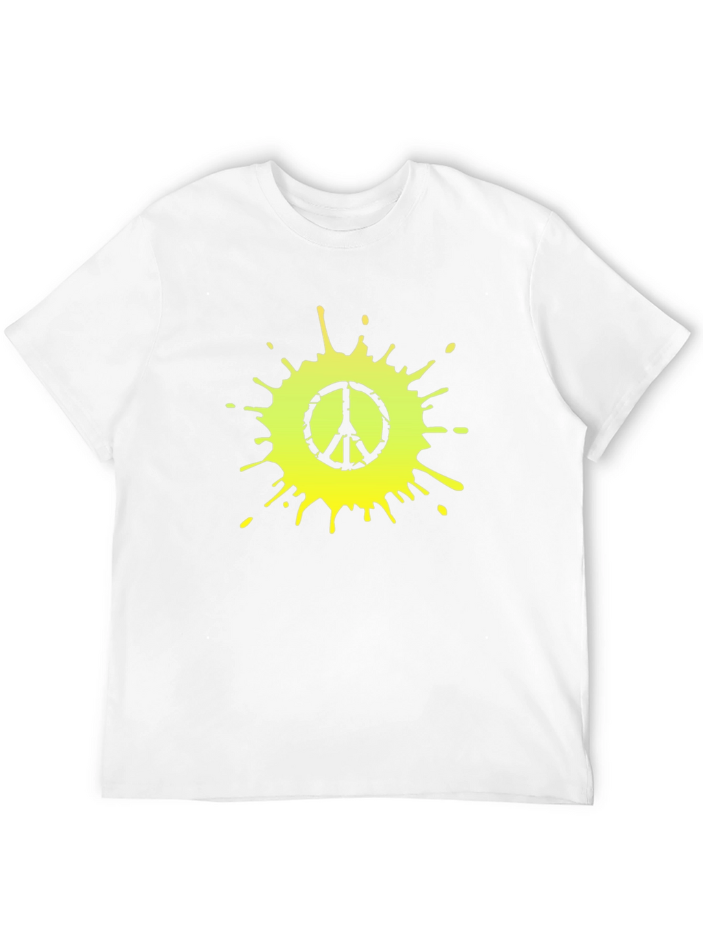 Peace Sign Splatter Graphic Tee - Black Cotton T-Shirt
