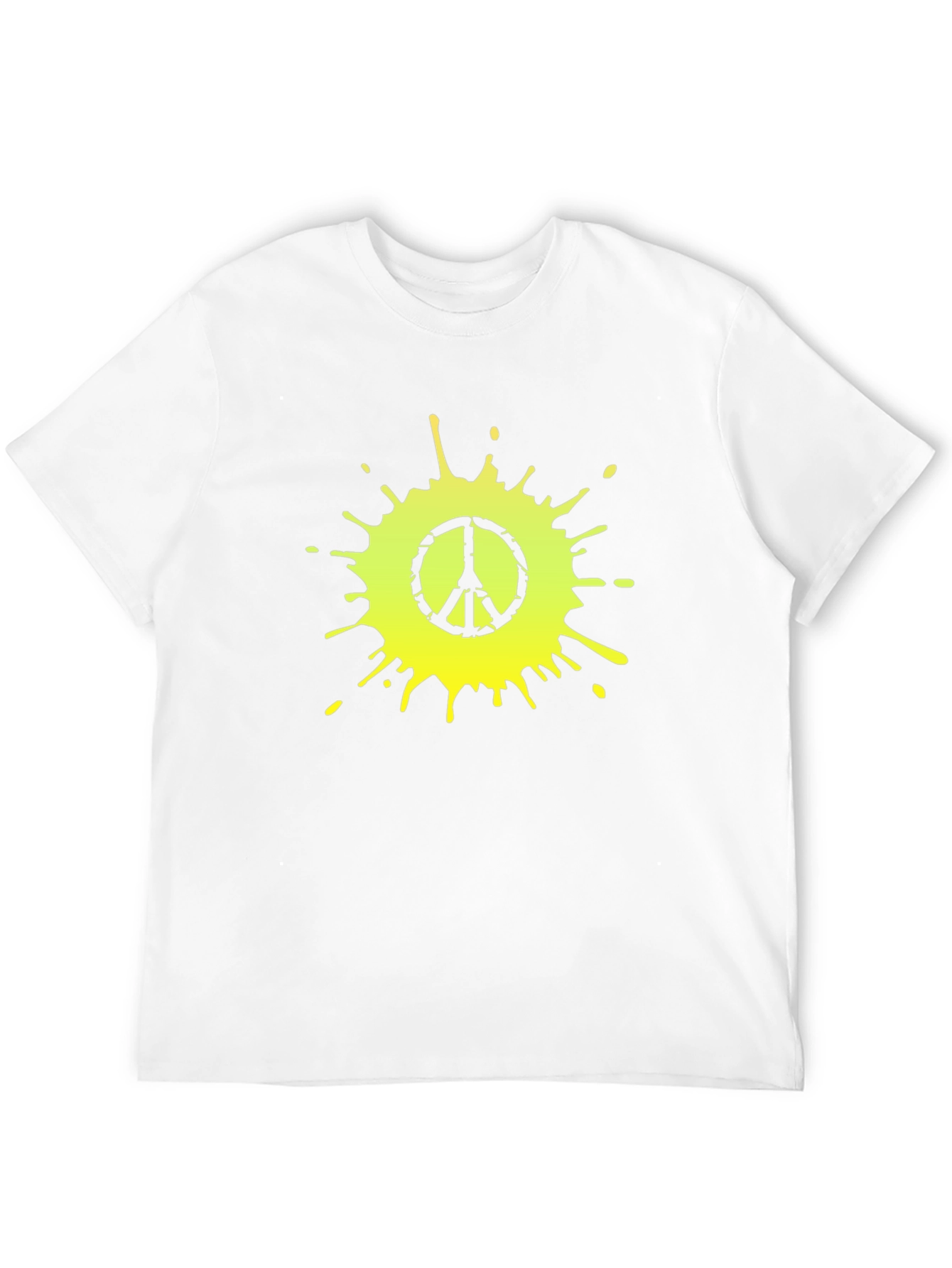 Peace Sign Splatter Graphic Tee - Black Cotton T-Shirt