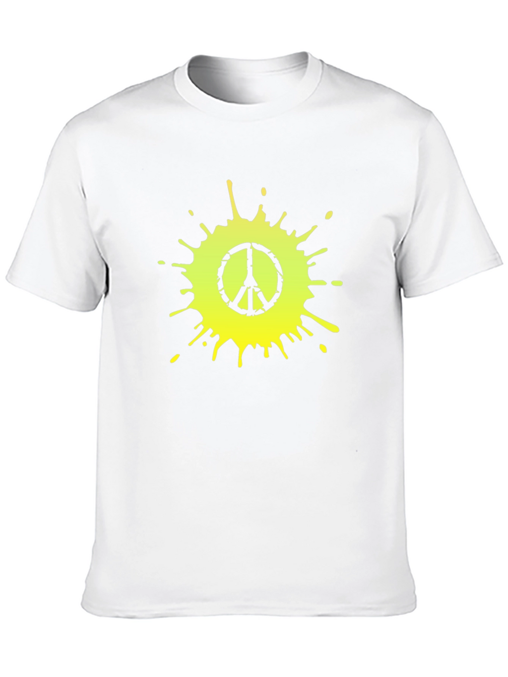Peace Sign Splatter Graphic Tee - Black Cotton T-Shirt