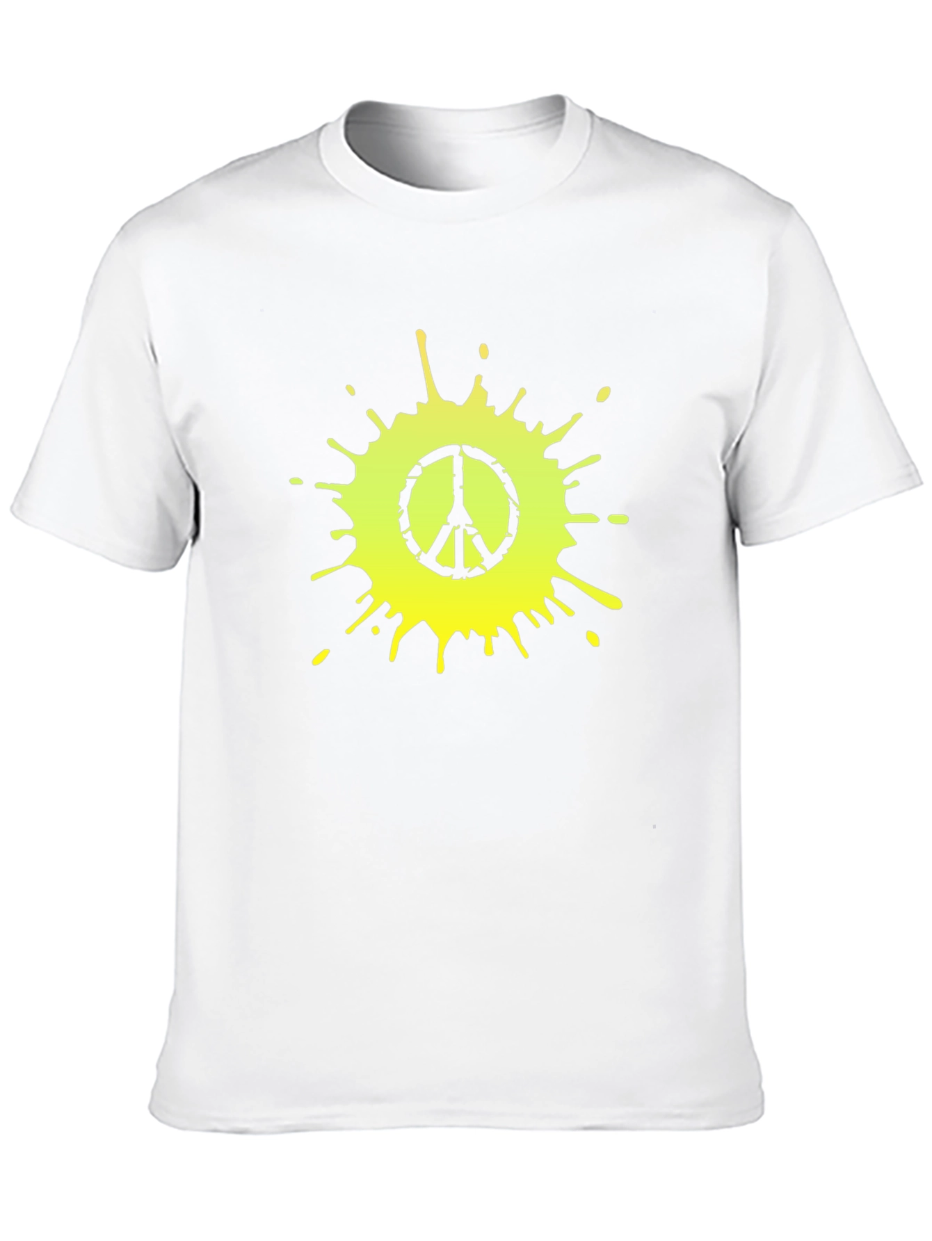 Peace Sign Splatter Graphic Tee - Black Cotton T-Shirt