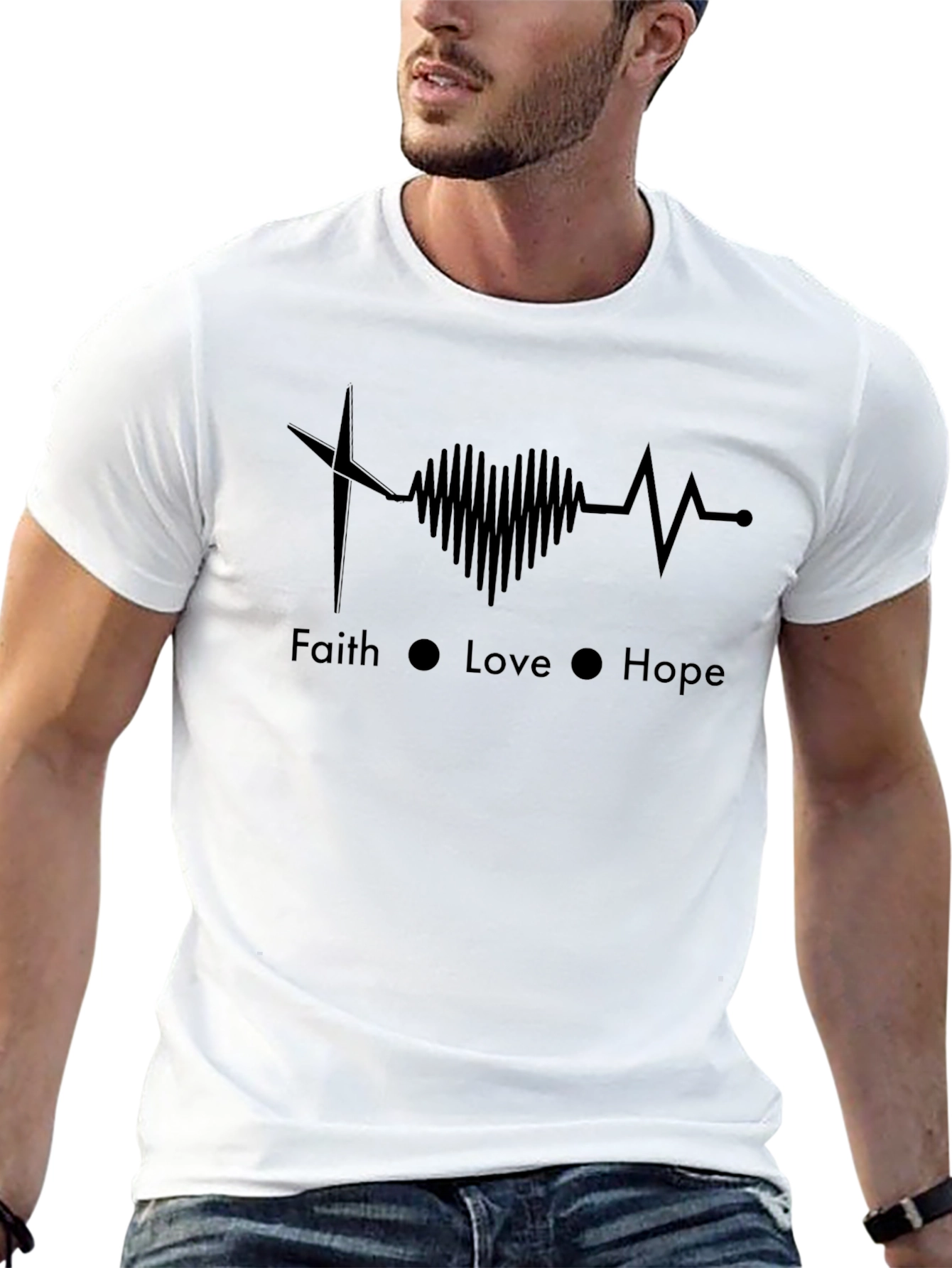 Faith Love Hope Graphic Tee - Christian T-Shirt