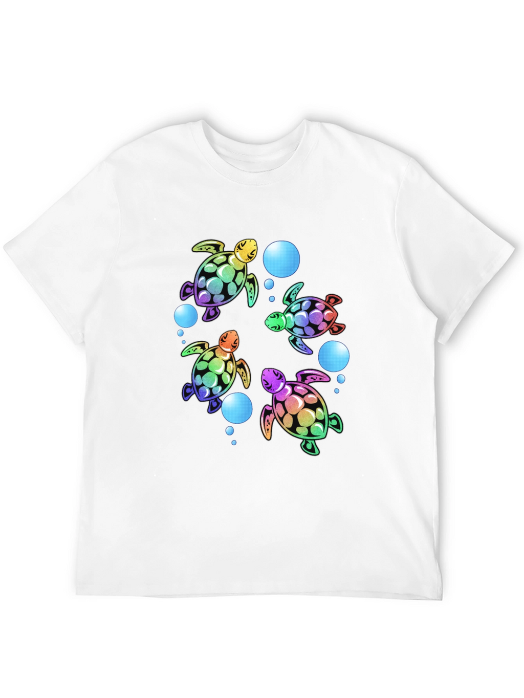 Rainbow Turtle Black T-Shirt