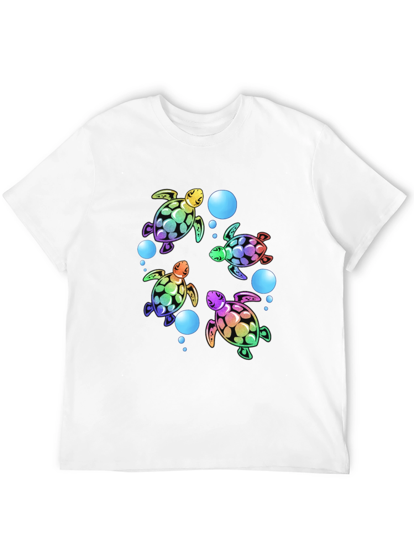 Rainbow Turtle Black T-Shirt