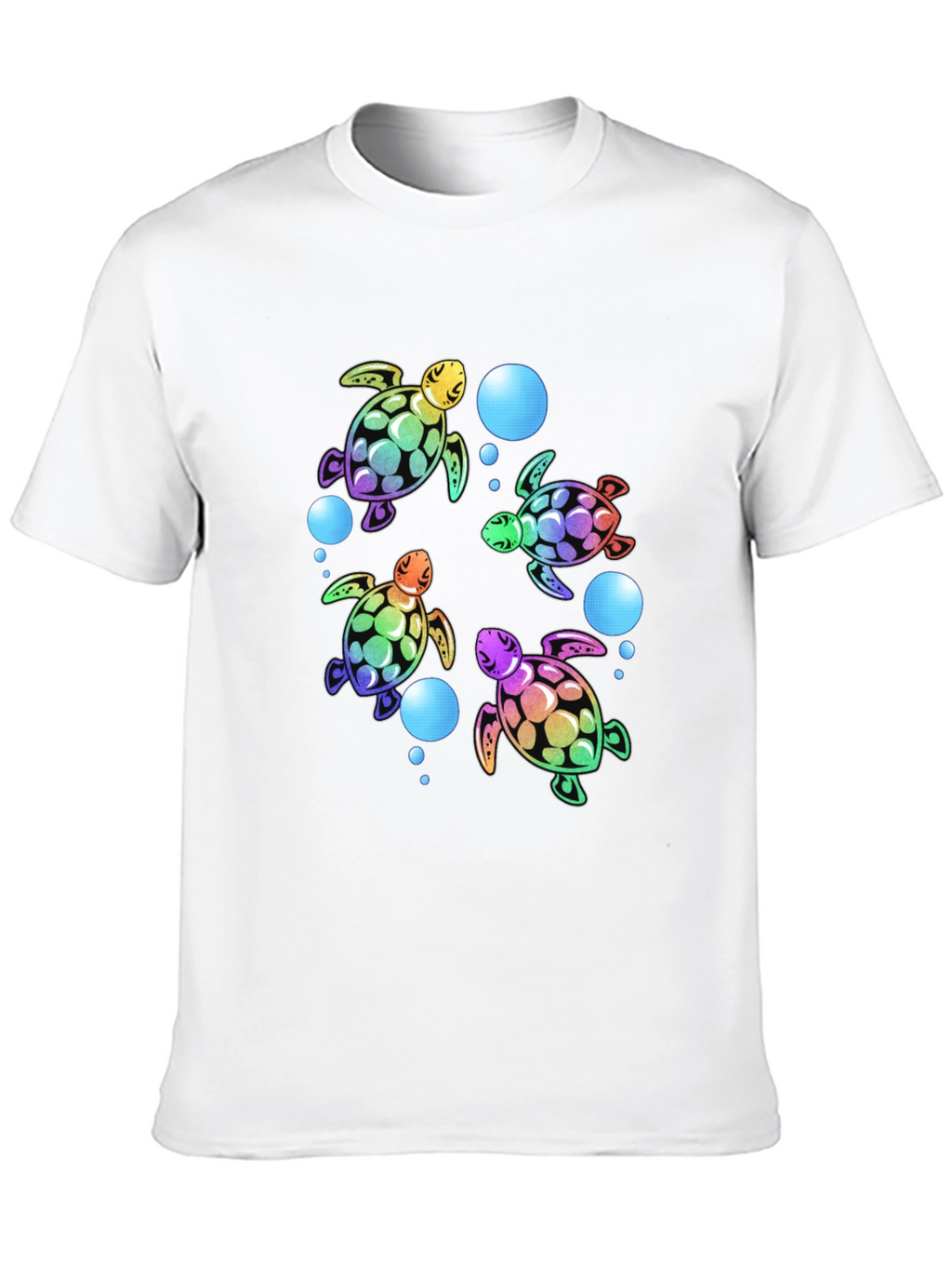 Rainbow Turtle Black T-Shirt