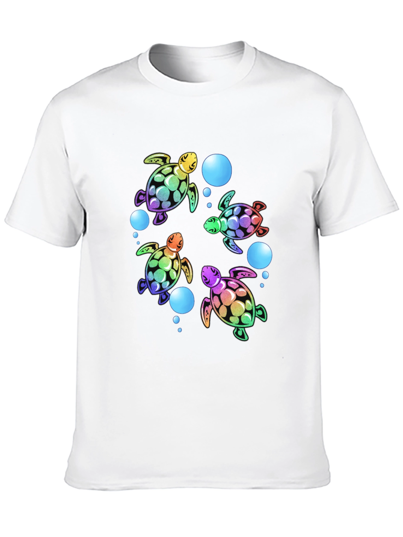 Rainbow Turtle Black T-Shirt
