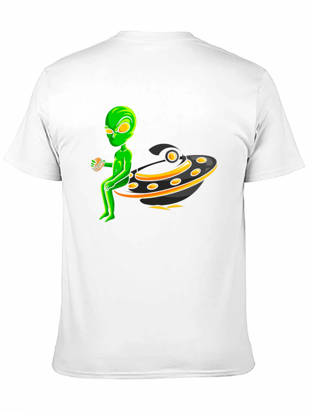 Alien UFO Burger Black T-Shirt