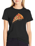 Pizza Slice Graphic T-Shirt - Casual Black Tee