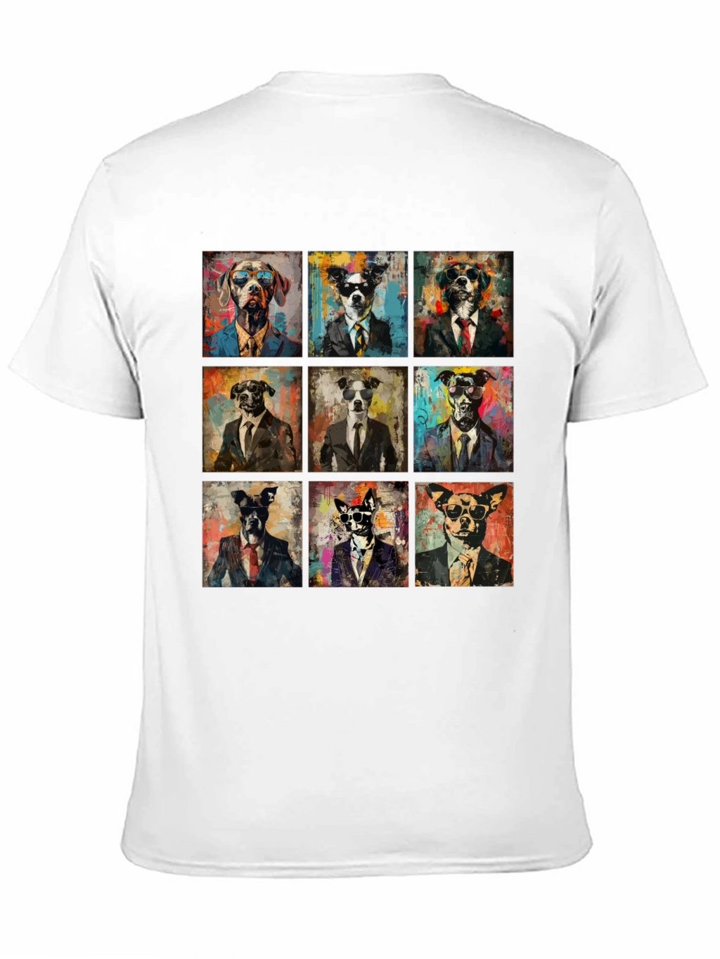 Dog Art Graphic Print Crewneck T-Shirt