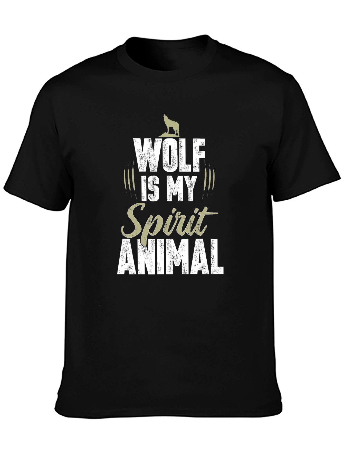 Wolf Spirit Animal Graphic T-Shirt - Black