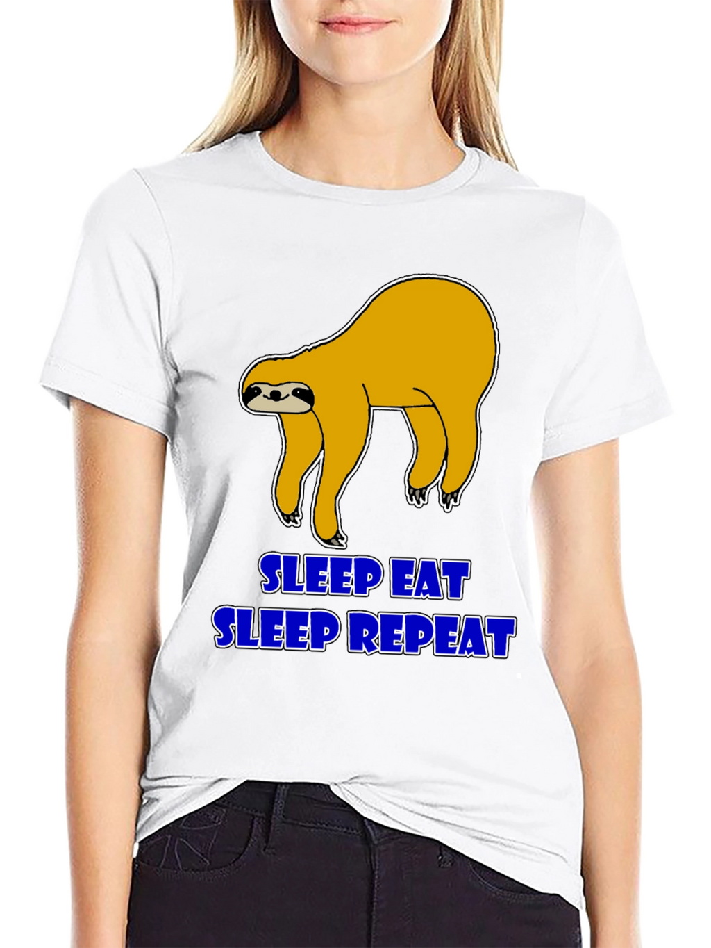 Sleep Eat Repeat Sloth Graphic T-Shirt