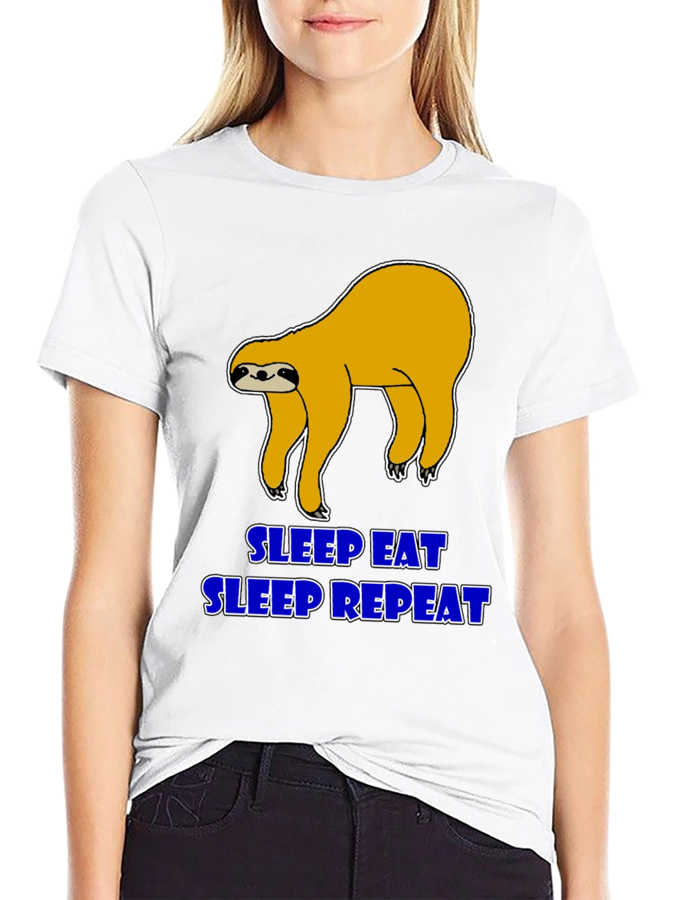 Sleep Eat Repeat Sloth Graphic T-Shirt
