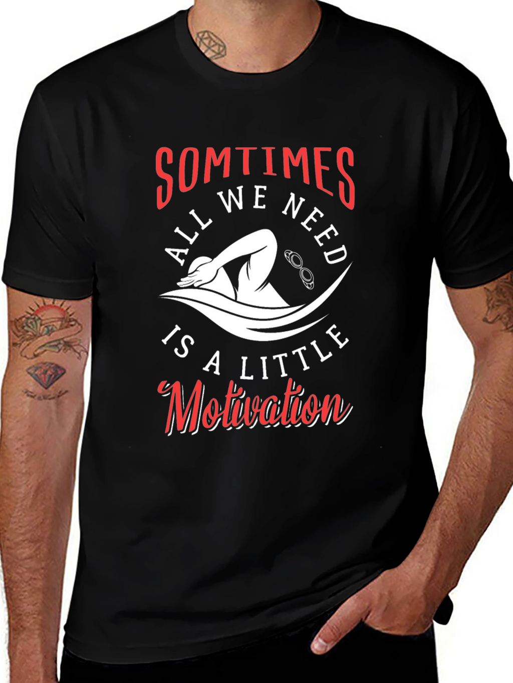 Motivational Swimmer Graphic T-Shirt