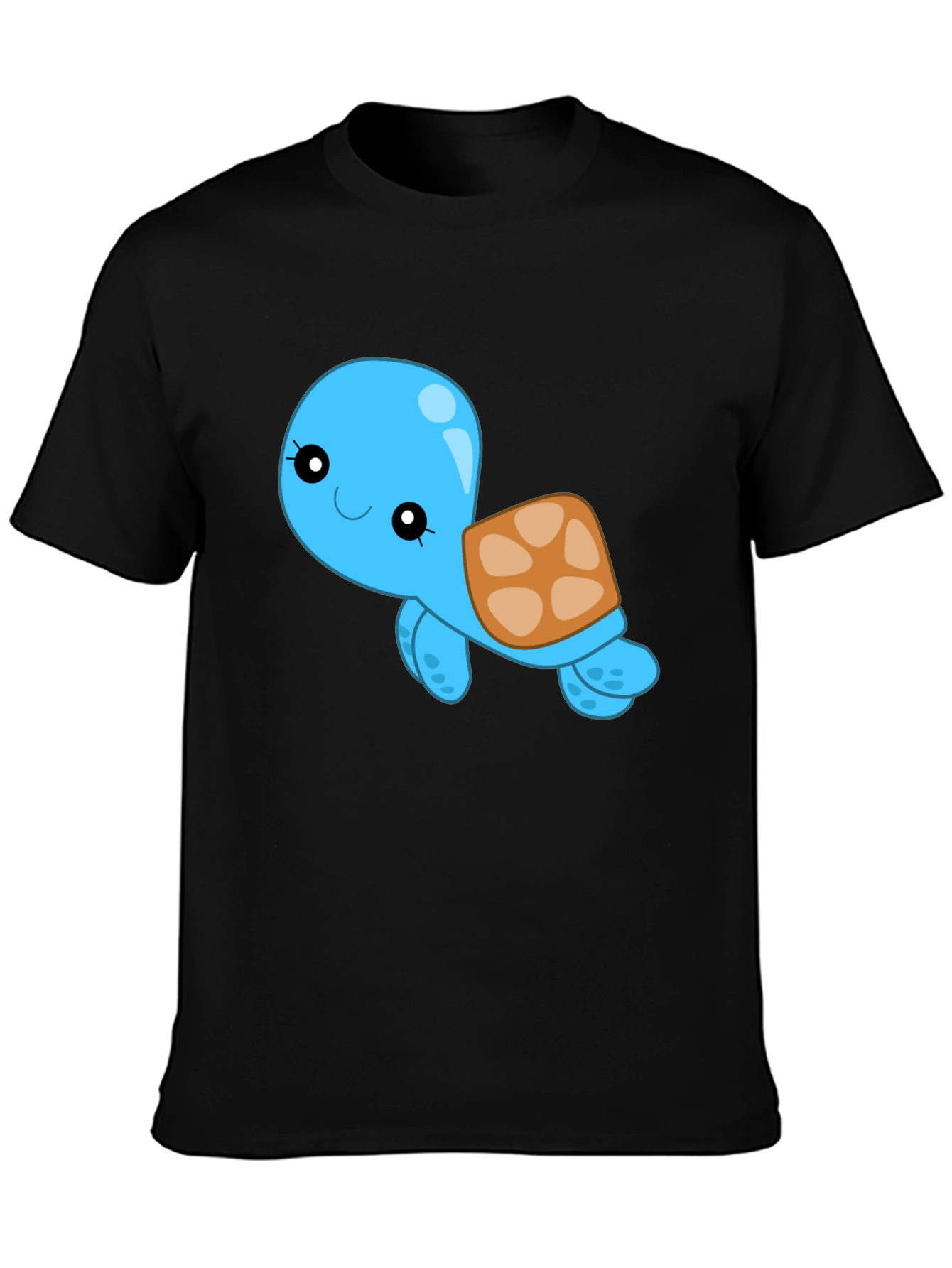 Cute Turtle Graphic Black T-Shirt