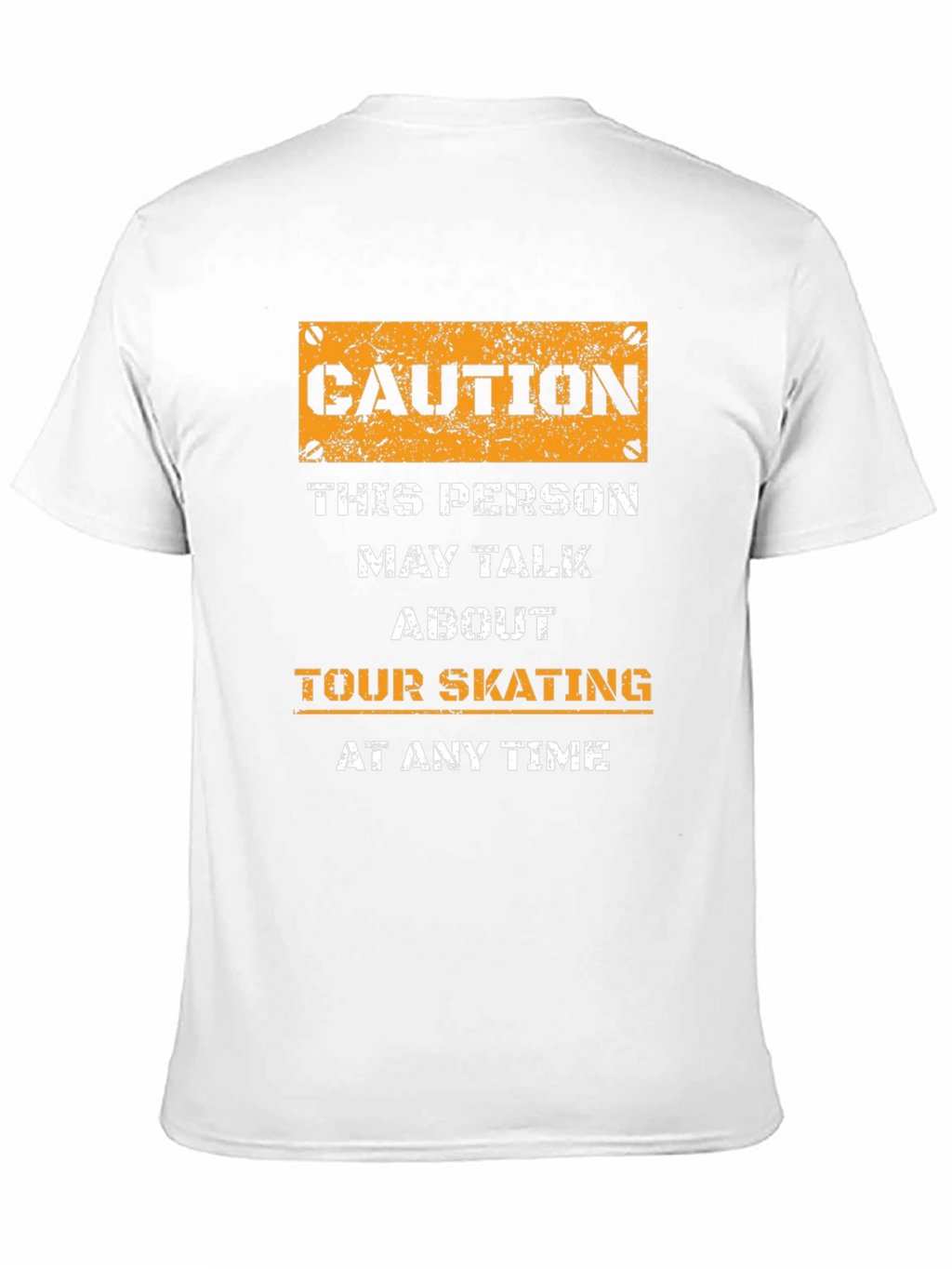 Caution Tour Skating T-Shirt - Novelty Graphic Tee