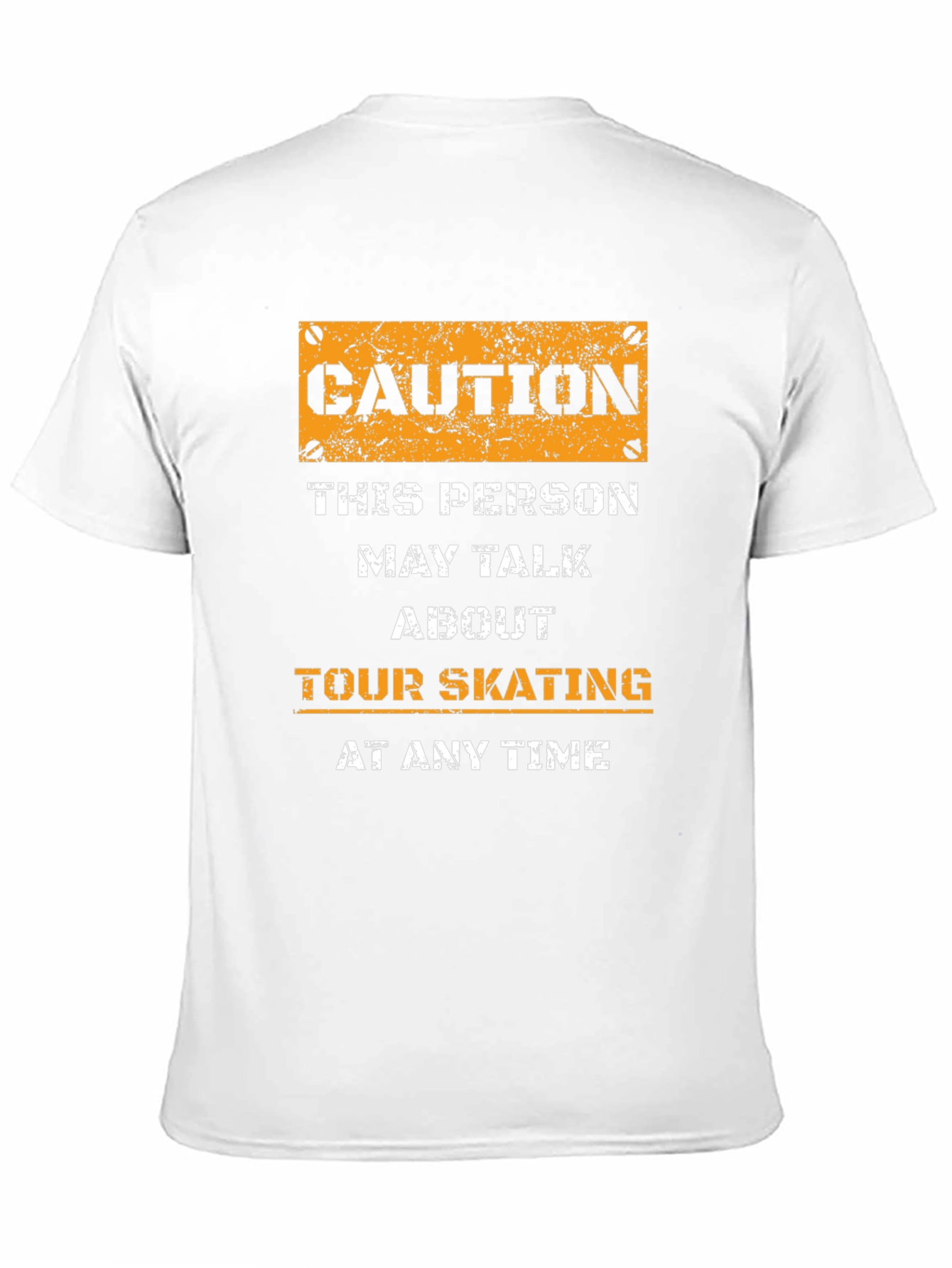 Caution Tour Skating T-Shirt - Novelty Graphic Tee