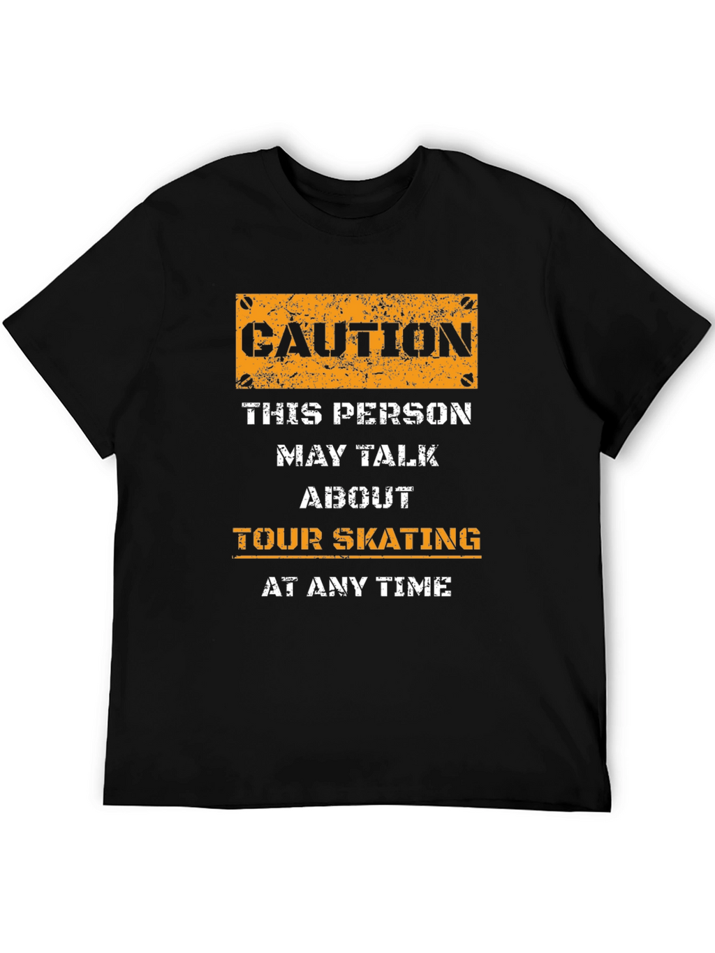 Caution Tour Skating T-Shirt - Novelty Graphic Tee