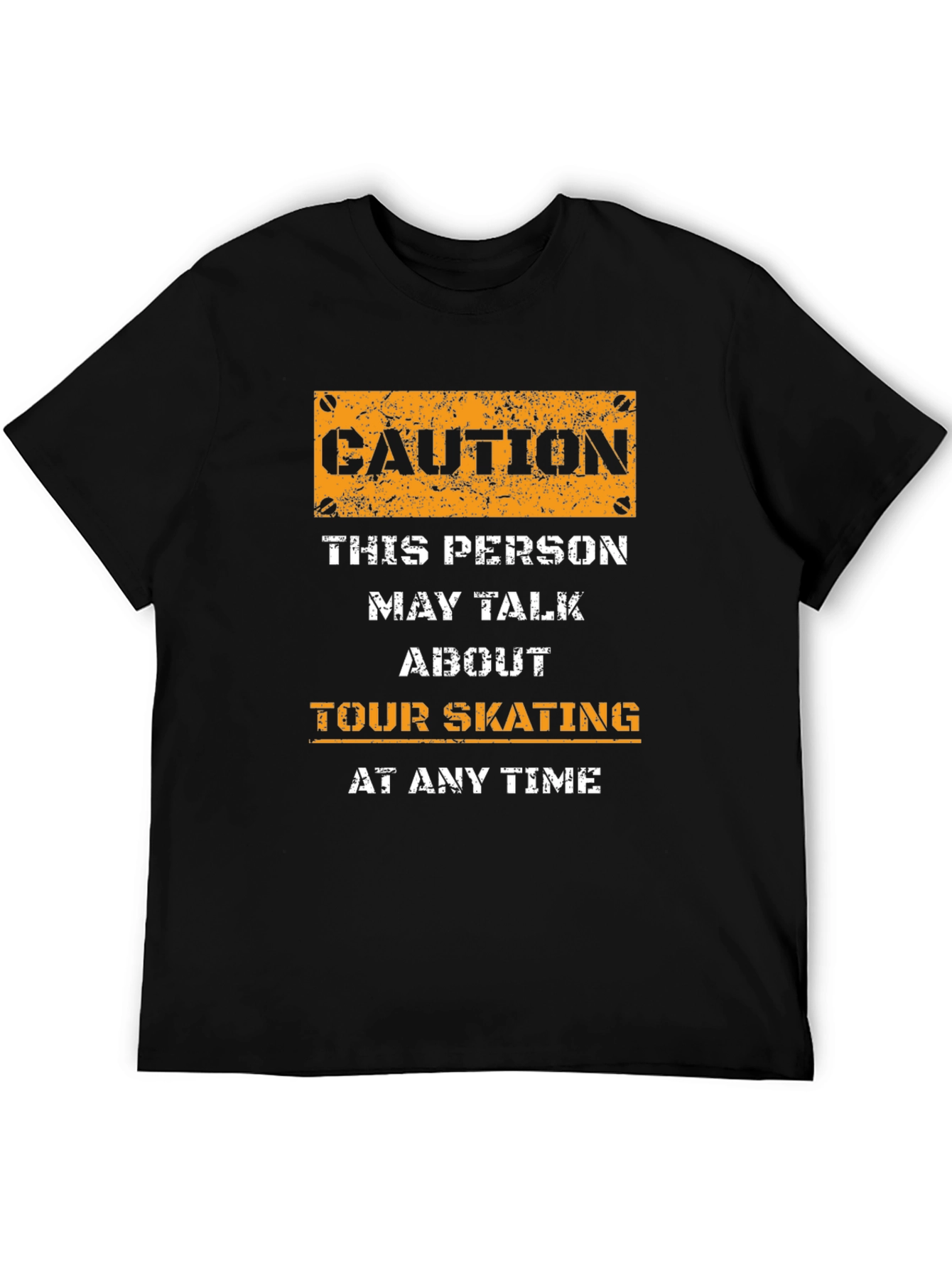 Caution Tour Skating T-Shirt - Novelty Graphic Tee
