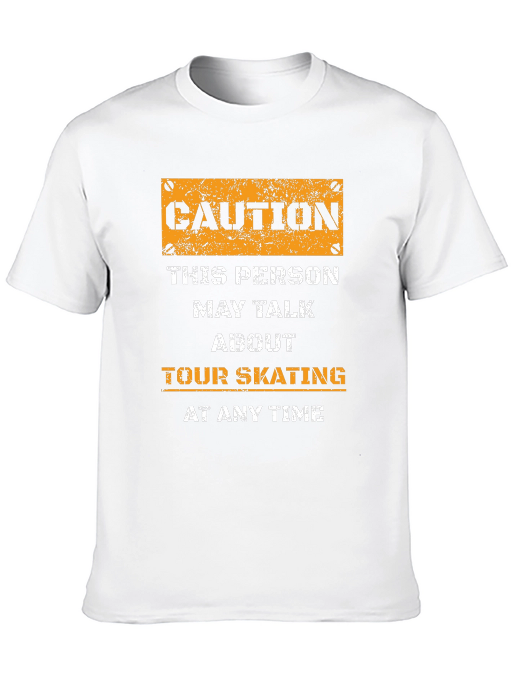 Caution Tour Skating T-Shirt - Novelty Graphic Tee