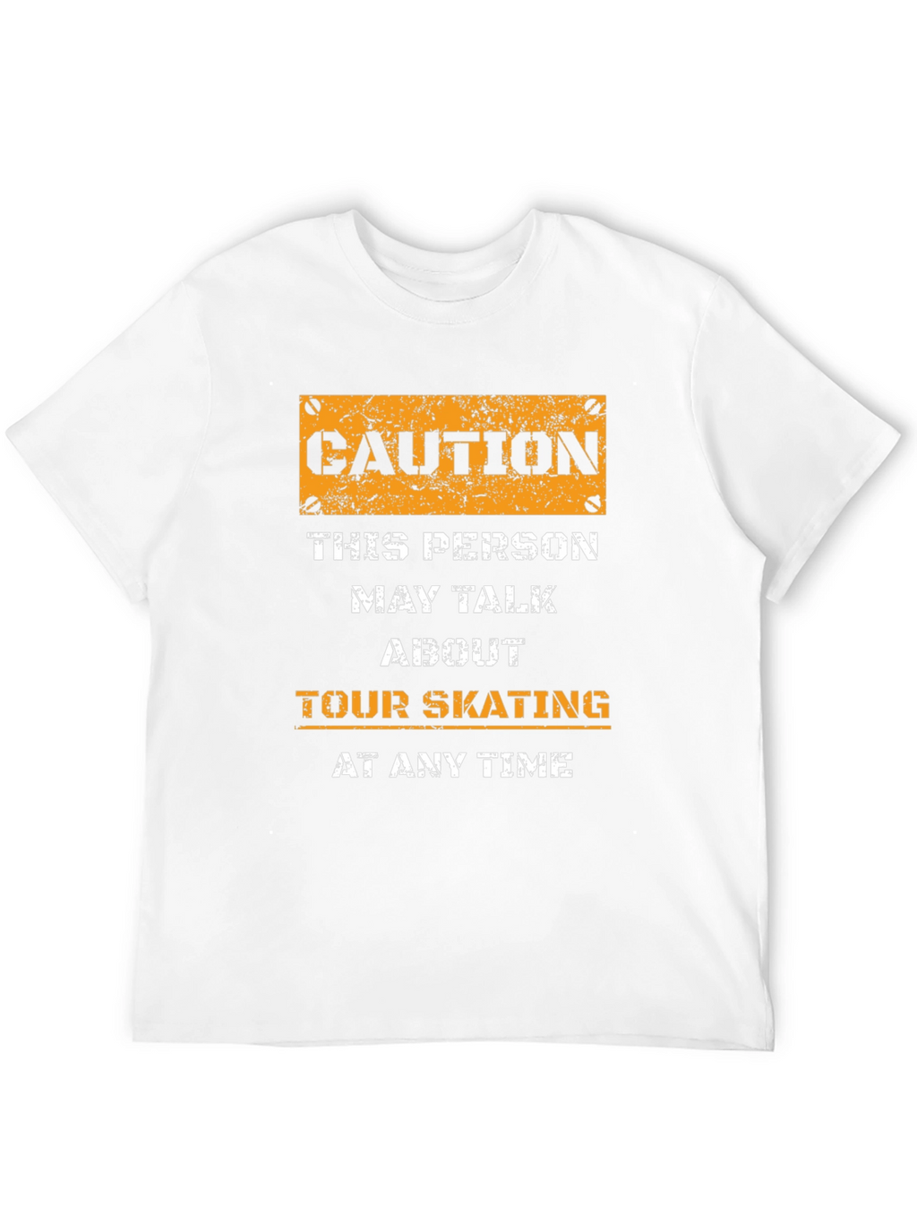 Caution Tour Skating T-Shirt - Novelty Graphic Tee