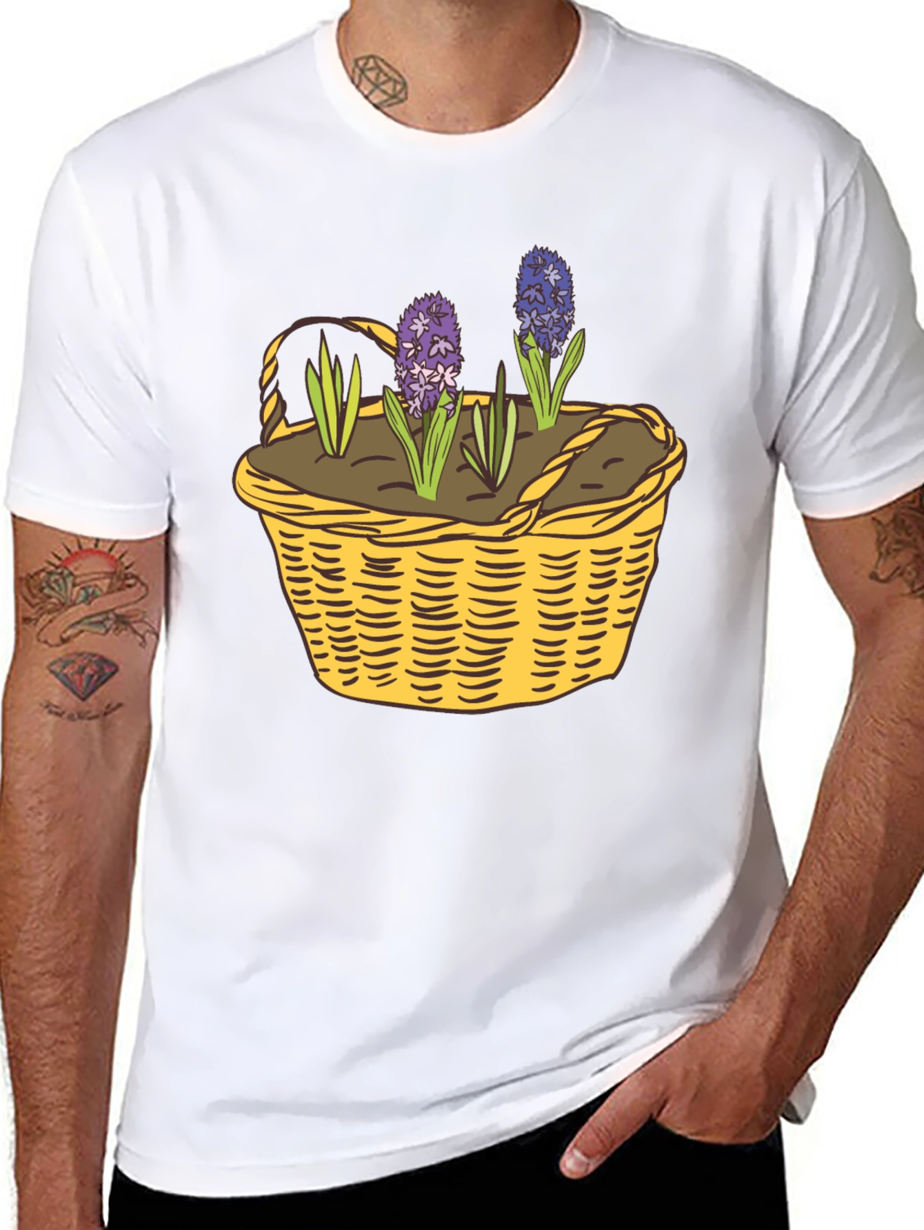 Basket of Flowers Graphic T-Shirt