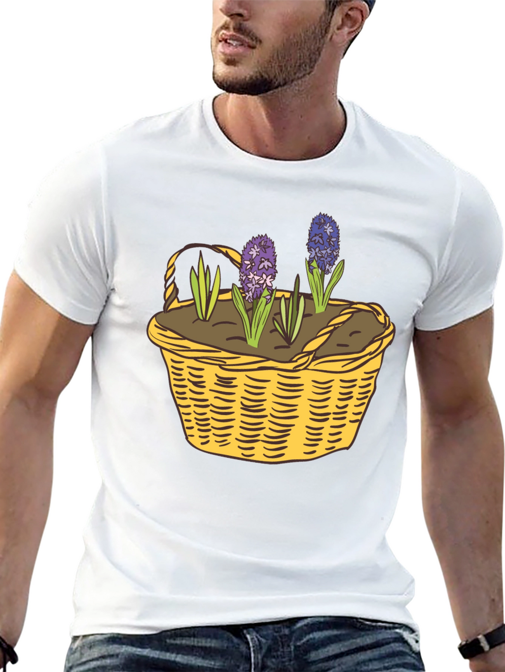 Basket of Flowers Graphic T-Shirt