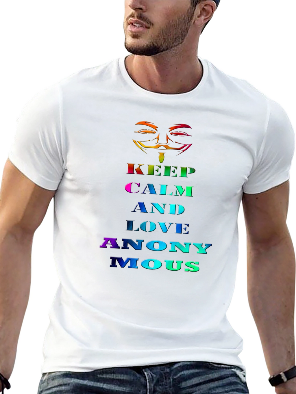 Keep Calm and Love Anonymous Rainbow T-Shirt