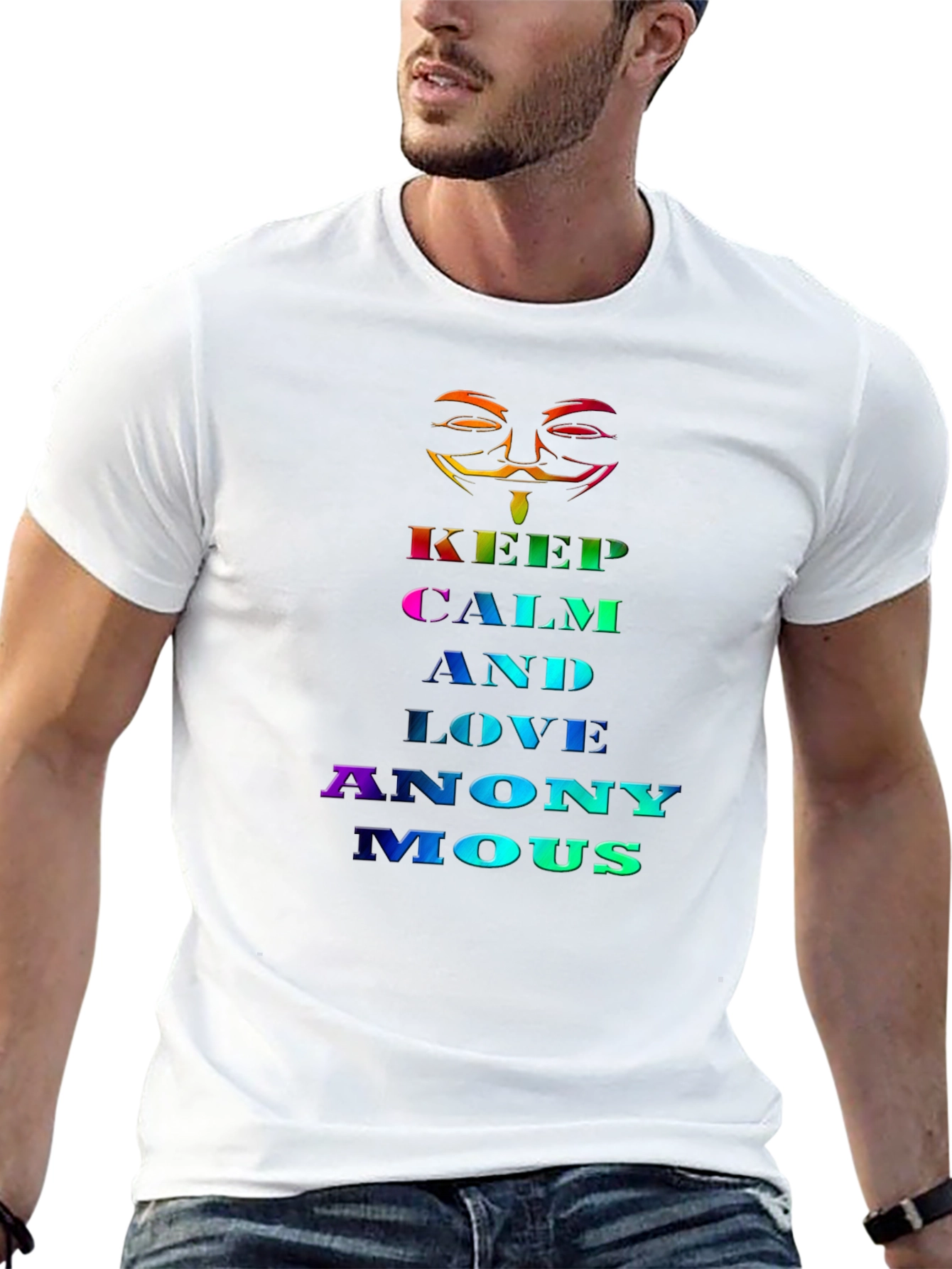 Keep Calm and Love Anonymous Rainbow T-Shirt