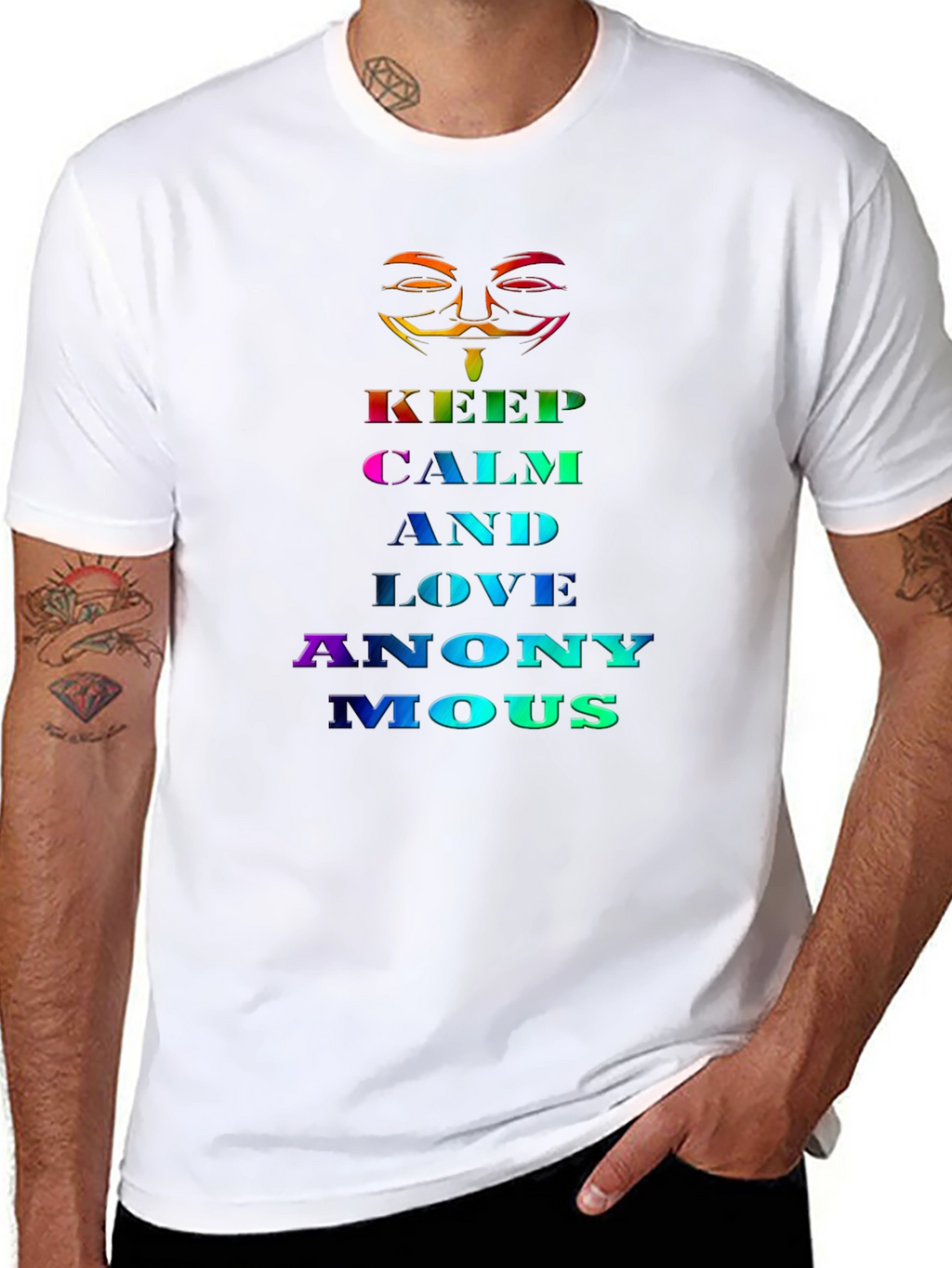 Keep Calm and Love Anonymous Rainbow T-Shirt