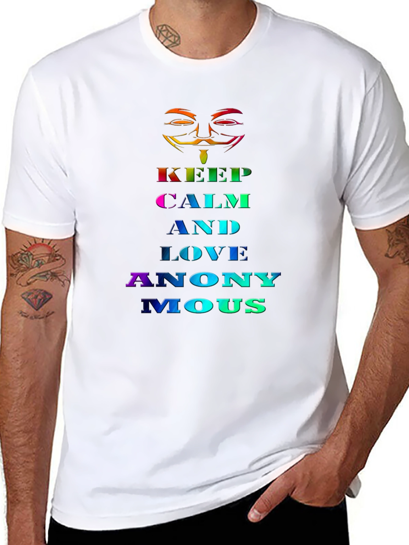 Keep Calm and Love Anonymous Rainbow T-Shirt