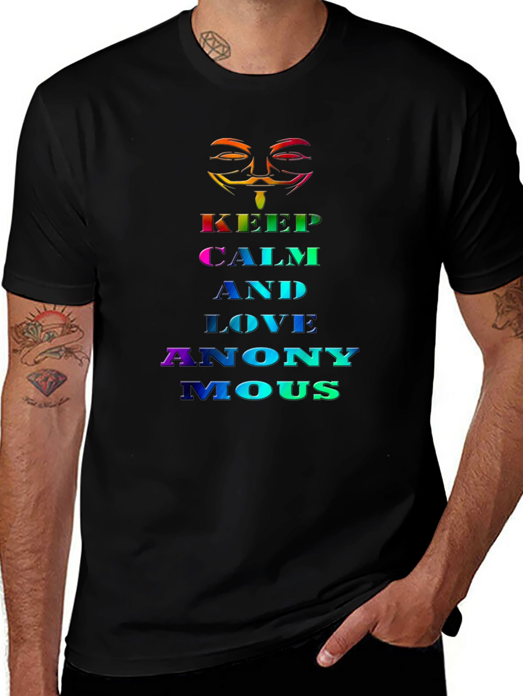 Keep Calm and Love Anonymous Rainbow T-Shirt