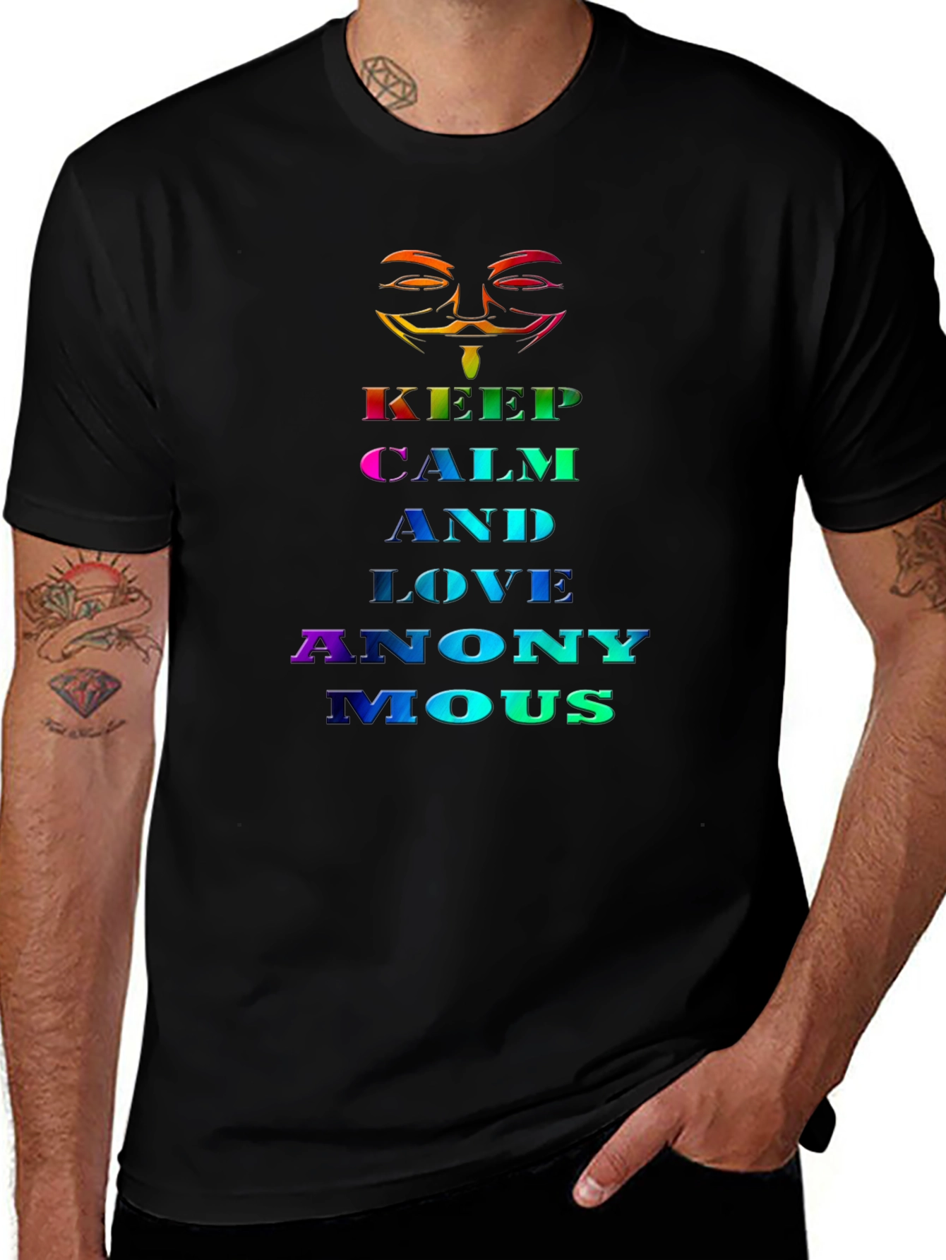 Keep Calm and Love Anonymous Rainbow T-Shirt