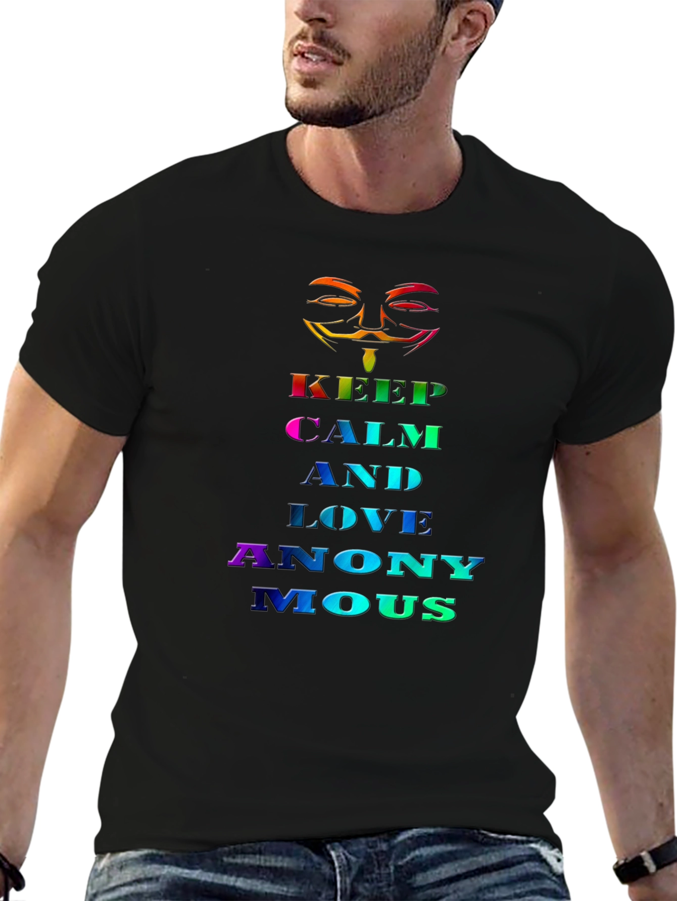 Keep Calm and Love Anonymous Rainbow T-Shirt