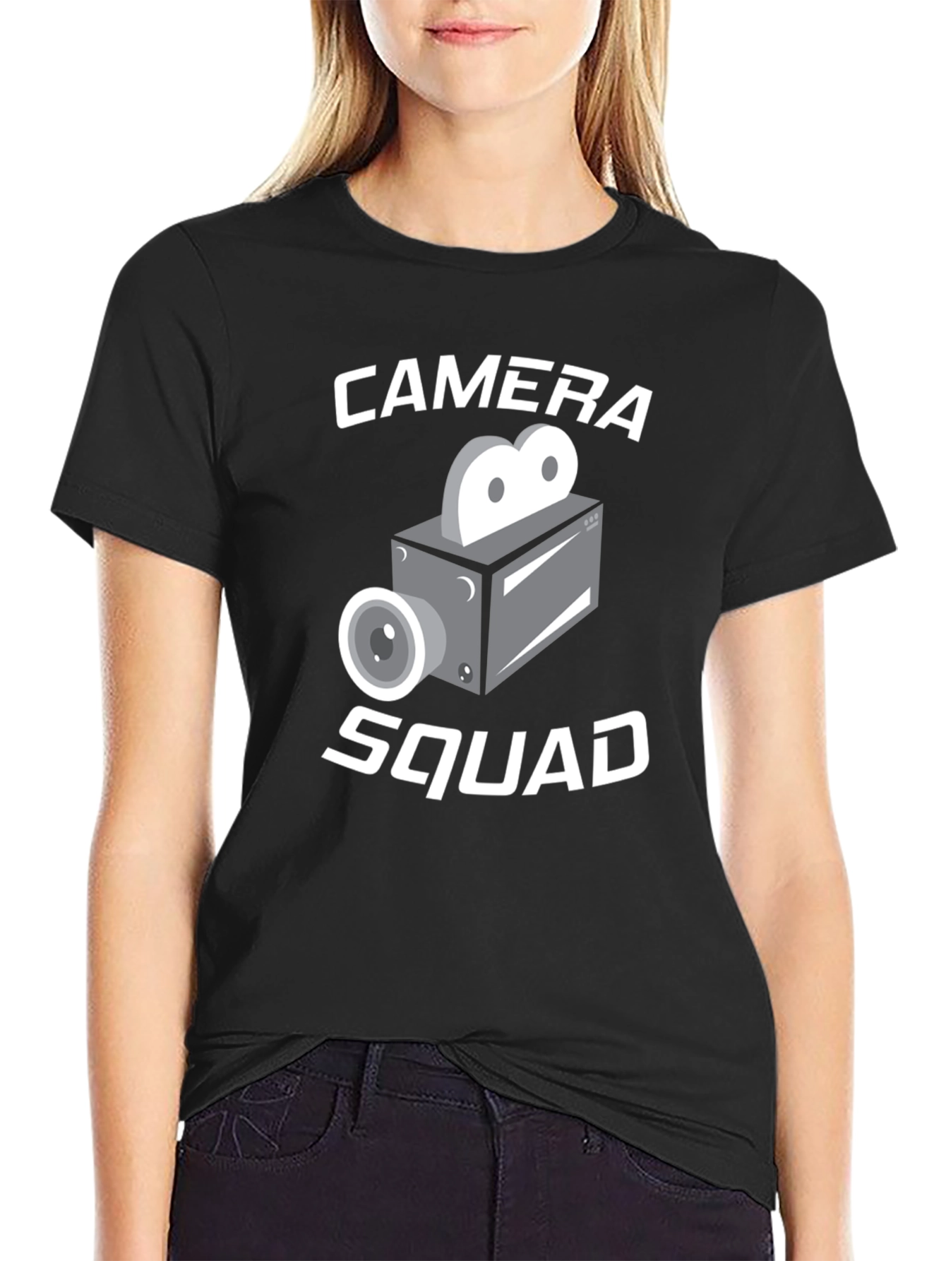Camera Squad Graphic Tee - Black Short Sleeve T-Shirt